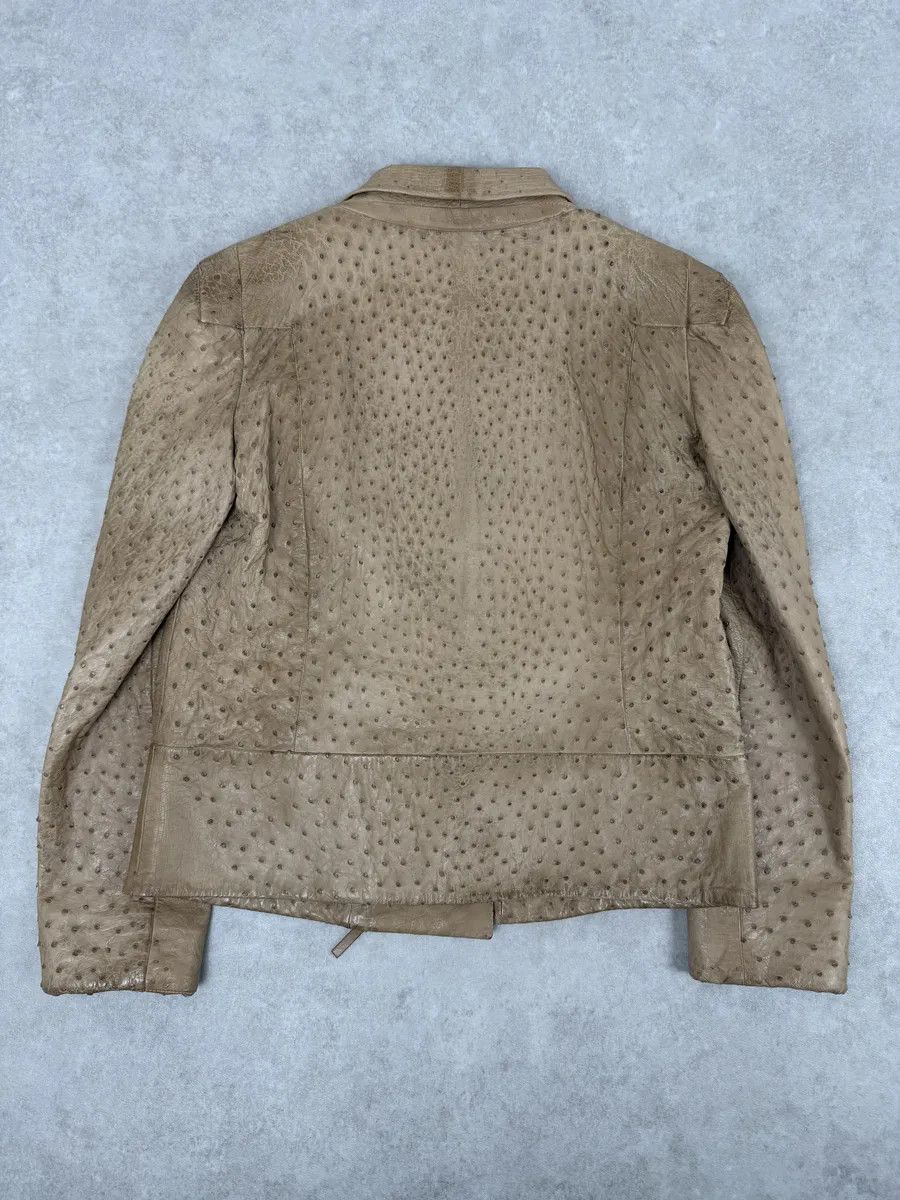 Gucci FW2010 Gucci Beige Asymmetrical Ostrich Leather Jacket by Frida Giannini Size S / US 4 / IT 40 - 11 Thumbnail