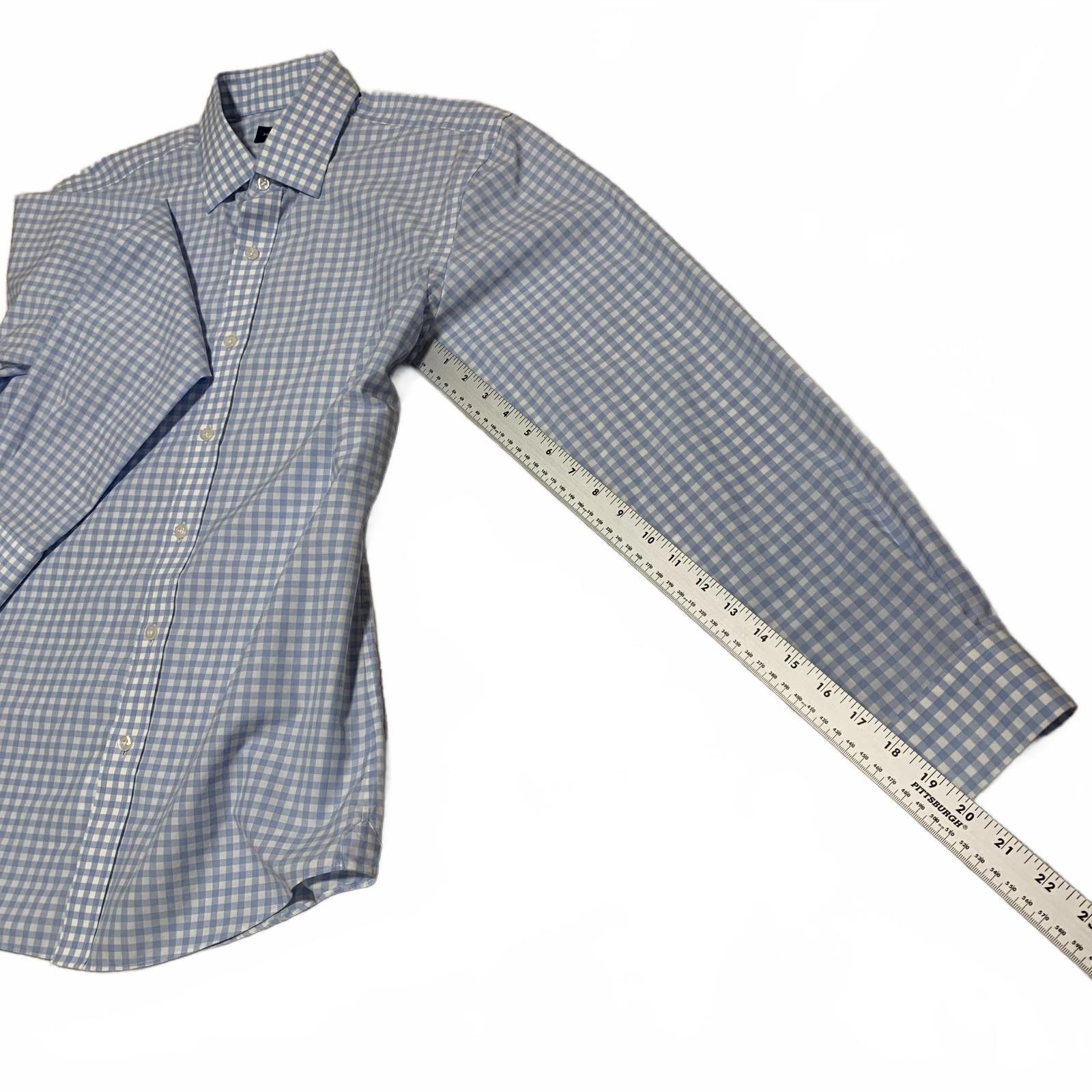 Proper Cloth Proper Cloth Men's Small Light Blue Check Dress Shirt Size US S / EU 44-46 / 1 - 6 Thumbnail