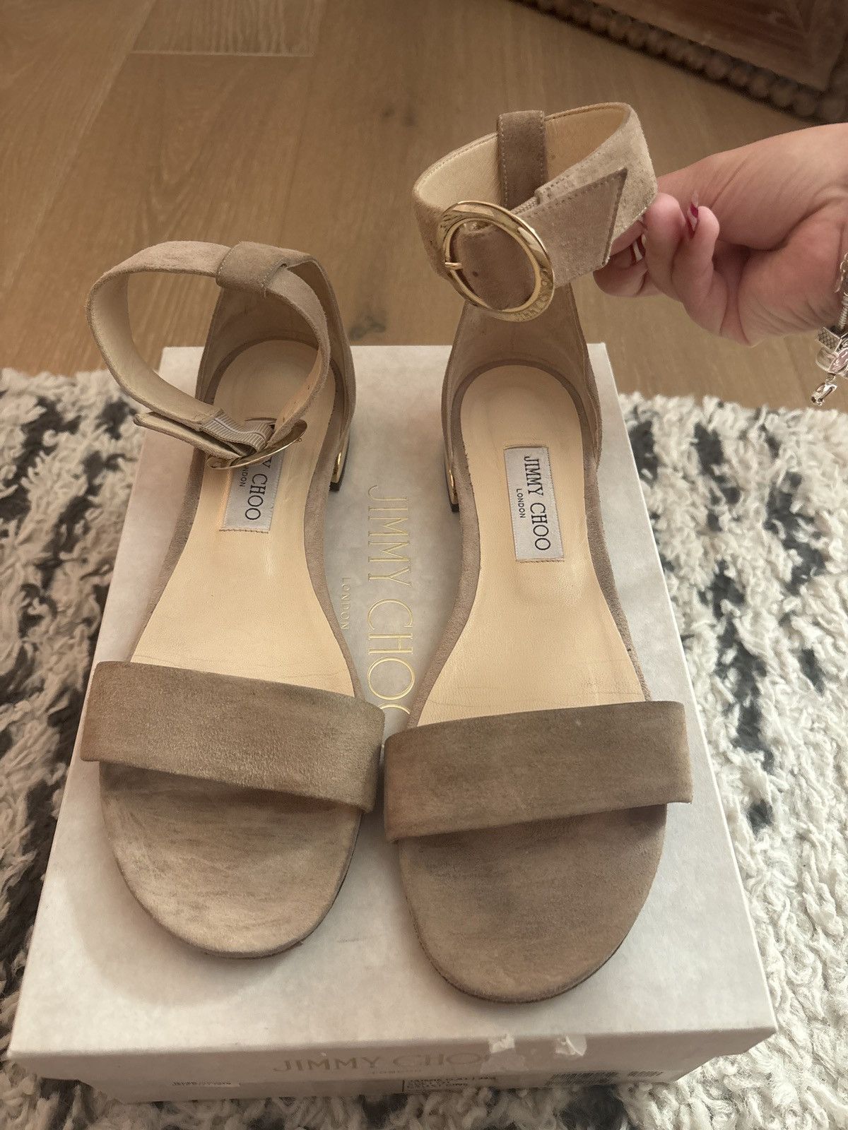 Jimmy Choo Jimmy Choo Suede Jaimie Ankle Strap Sandal Size US 9.5 / IT 39.5 - 4 Thumbnail