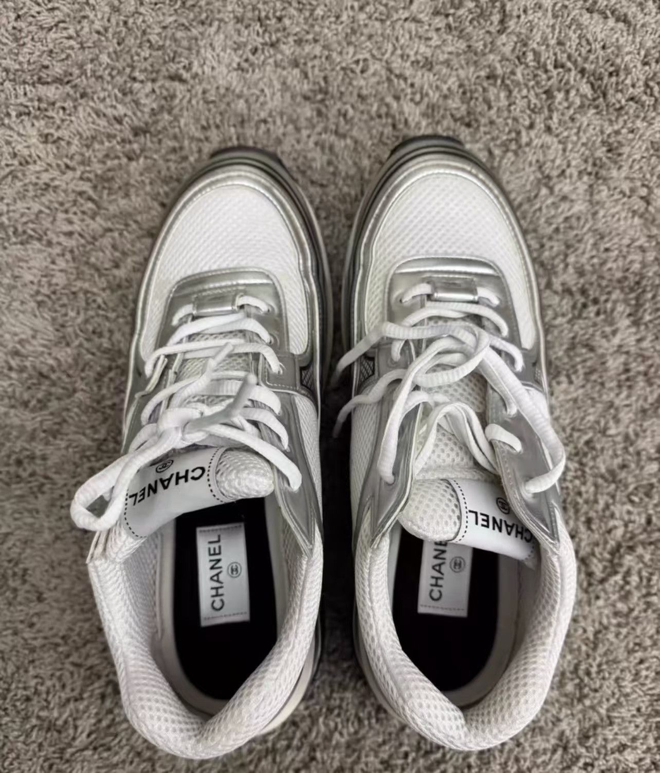 Chanel Silver Sports Sneakers