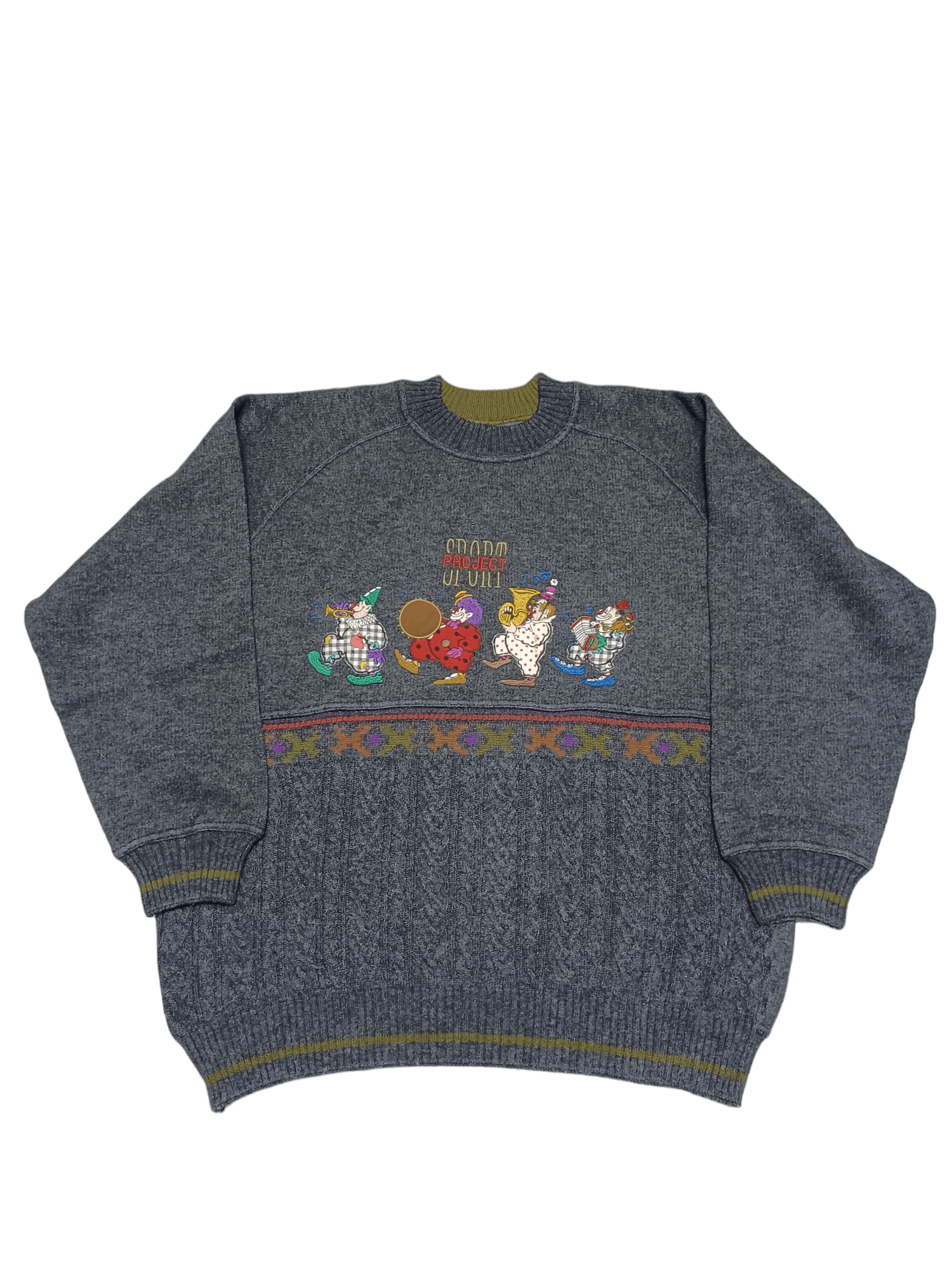 Other FANTASTIC CRAZY Y2K BIG EMBROIDERED LOGO MADE IN ITALY WOOL Size US XL / EU 56 / 4 - 1 Thumbnail