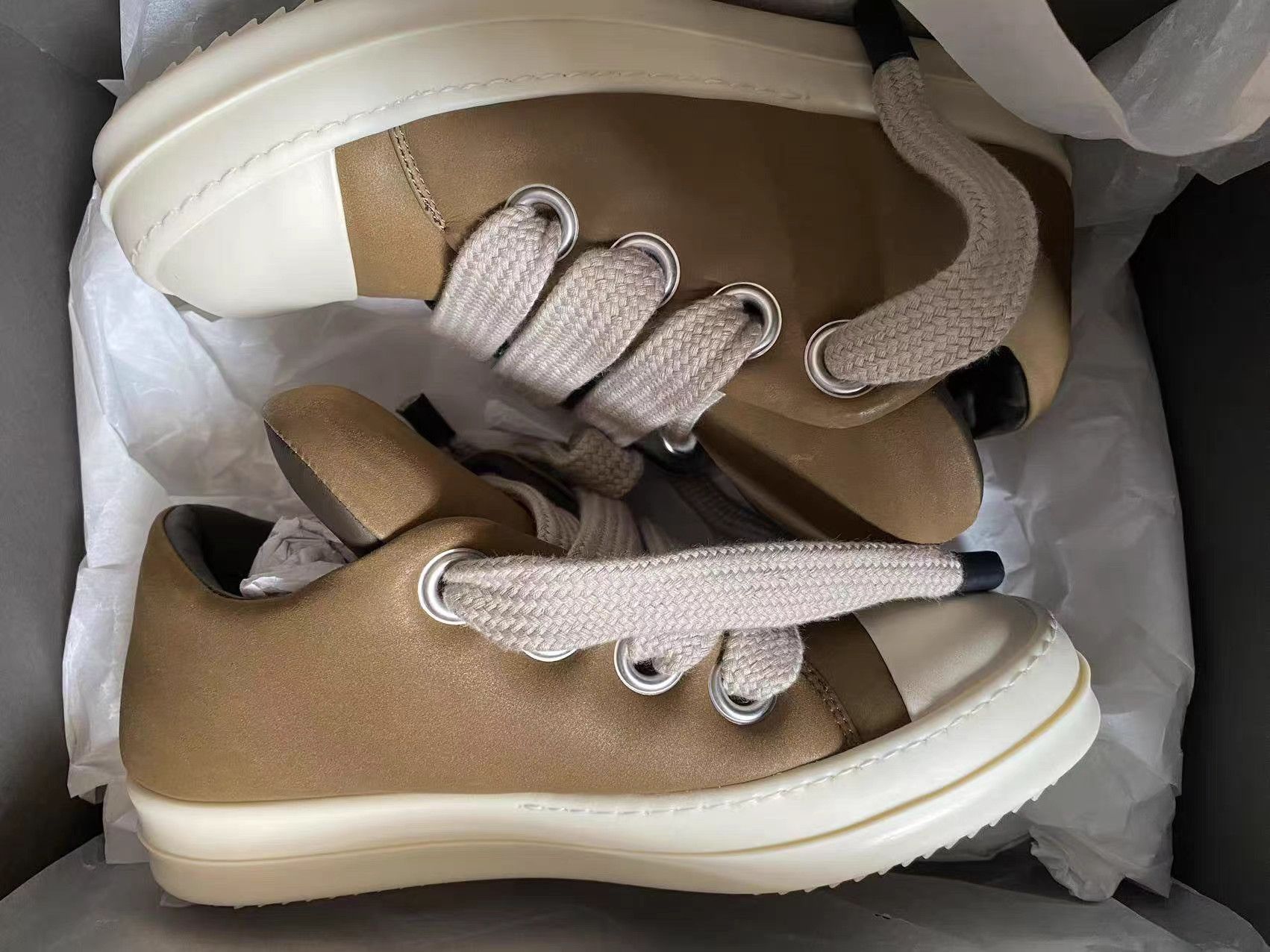 Rick Owens Rick Owens Brown Chunky Low Top Ramones Bread Shoes Size US 6 / EU 39 - 4 Thumbnail