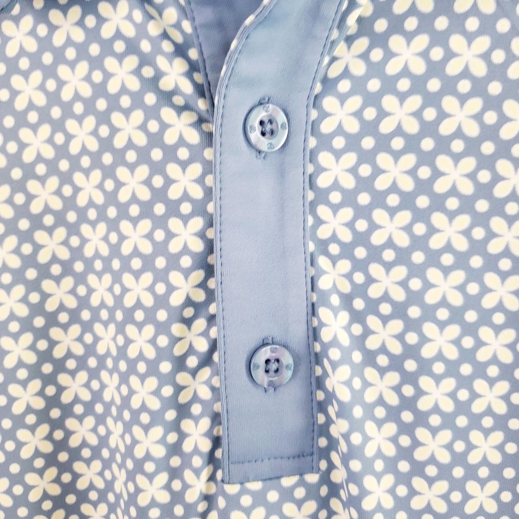 Vintage Graham Luxe Polo Shirt Men's M Blue Floral Geometric Stretch Golf Size US M / EU 48-50 / 2 - 5 Thumbnail