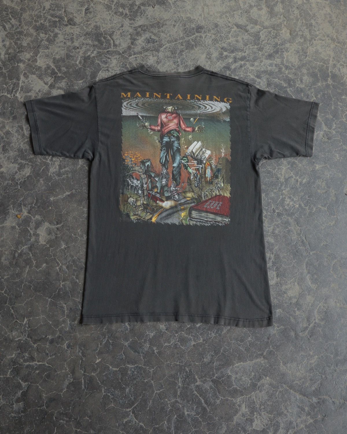 Ecko Unltd. Vintage 00s Ecko Unlimited Maintain Faded Black Tee - XXL Size US XXL / EU 58 / 5 - 9 Thumbnail