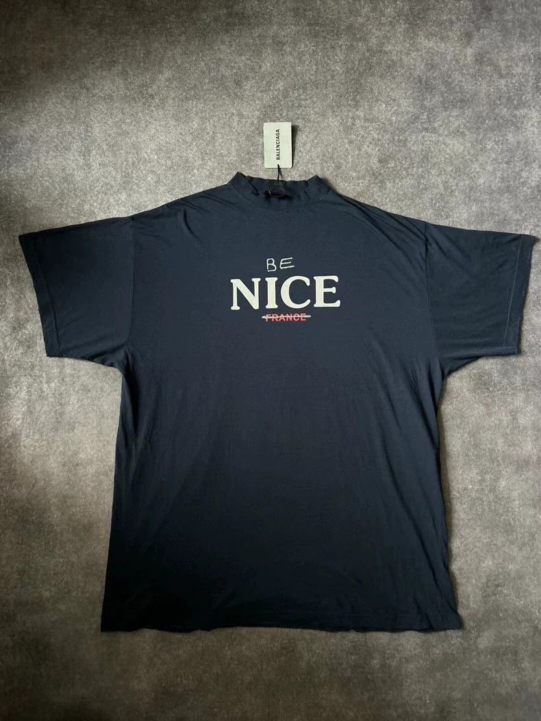 Balenciaga Balenciaga Blue Be Nice Short Sleeve Tee - dmc Size US S / EU 44-46 / 1 - 1 Thumbnail