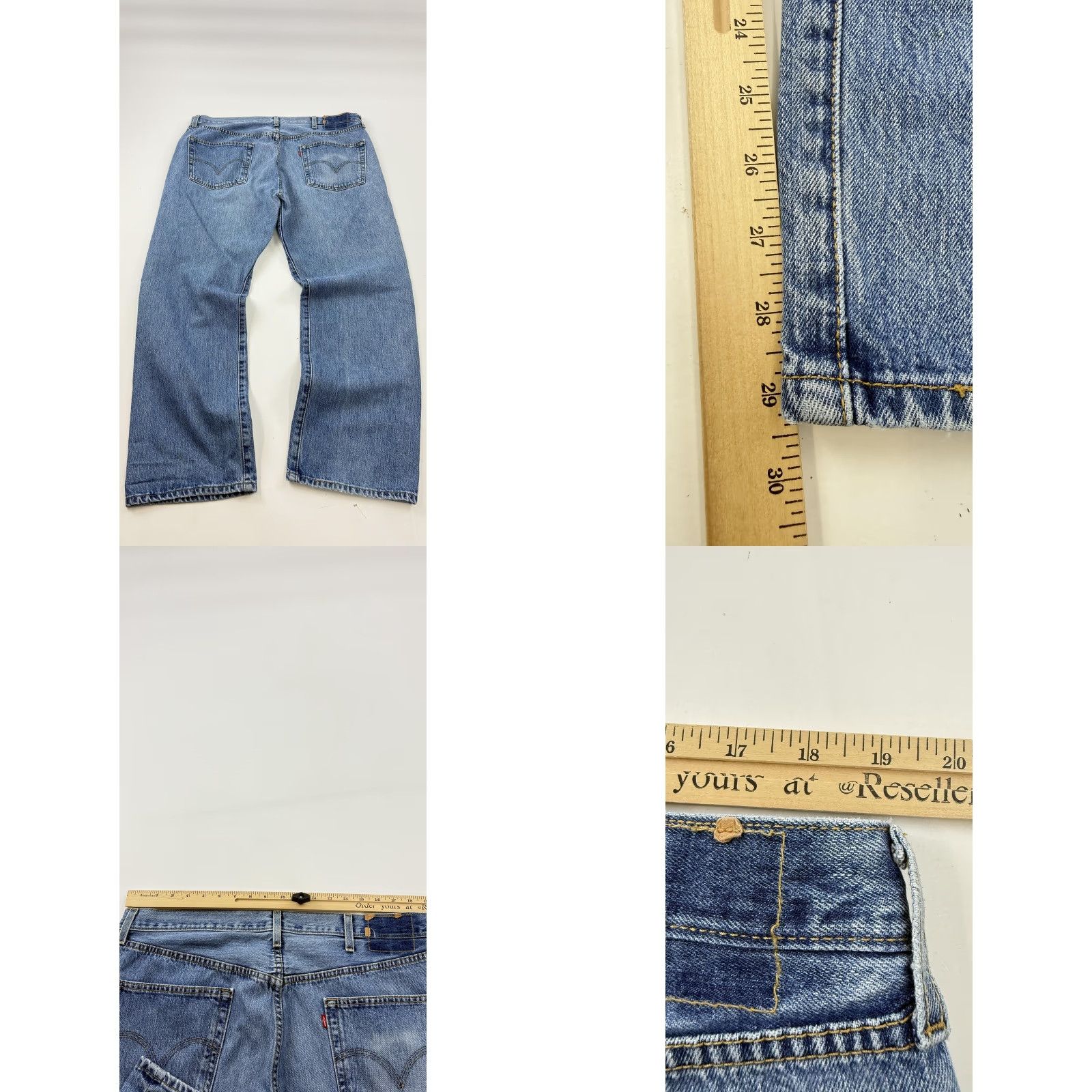 Levi's VINTAGE Levi's 501 Jeans Mens 40x30 Blue Button Fly Relaxed Straight Denim 100% Cotton Size US 39 - 8 Thumbnail