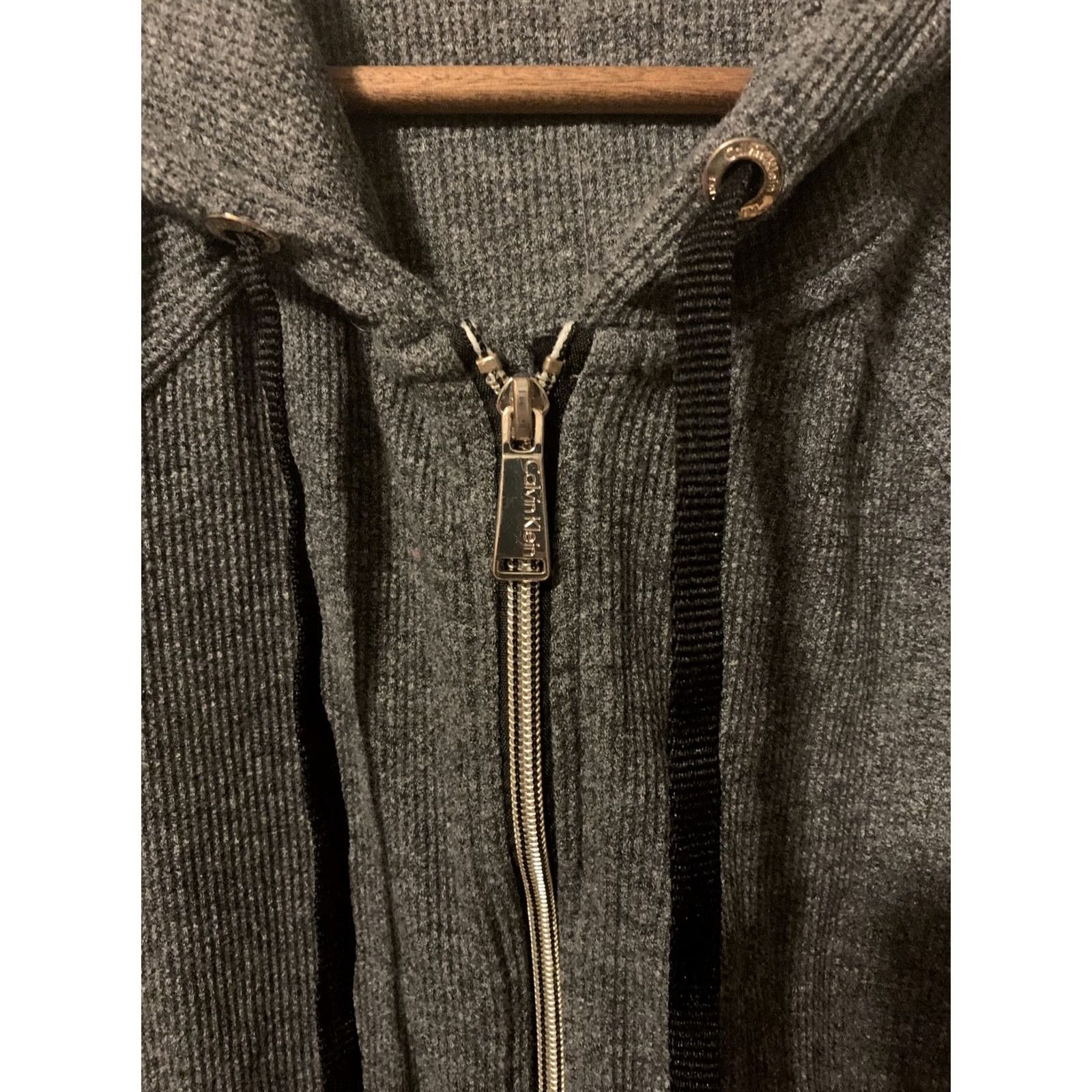 Calvin Klein Calvin Klein Gray Knit Hooded Full Zip Jacket Womens 1X Plus Long Sleeve CK Performance Activewear Hoodie Coat Size XL / US 12-14 / IT 48-50 - 3 Thumbnail