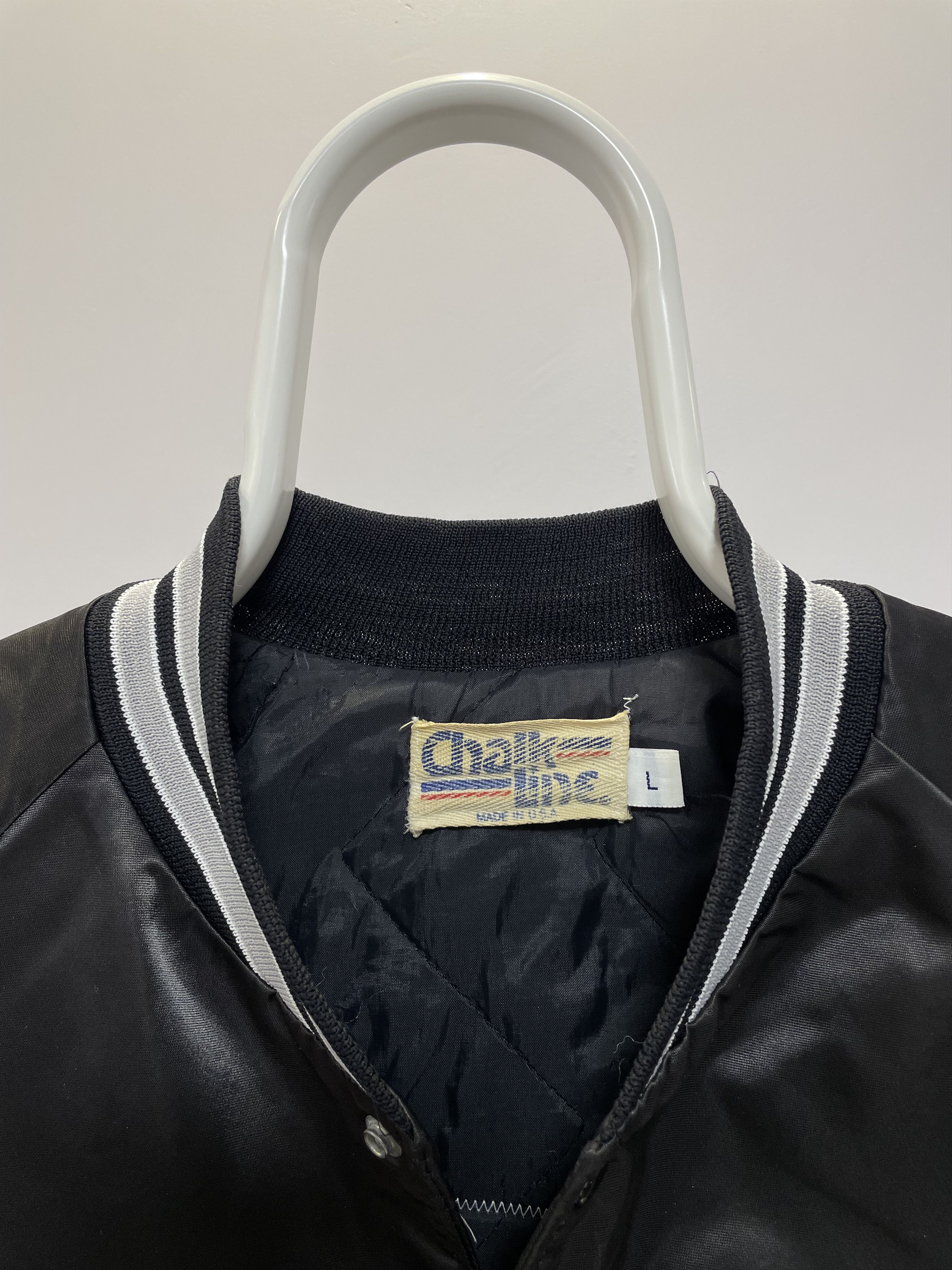 NFL RAIDERS Chalk Line NFL Vintage Bomber Satin Jacket 80s Rare Size US L / EU 52-54 / 3 - 10 Thumbnail