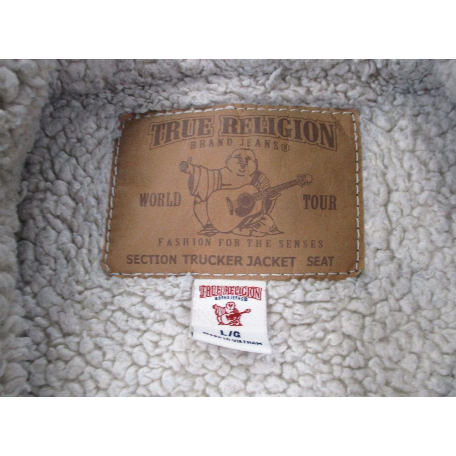 True Religion True Religion Jacket Womens L Blue Jean Denim Sherpa Trucker Lined Heavy Size 36" / US 14 / IT 50 - 6 Thumbnail