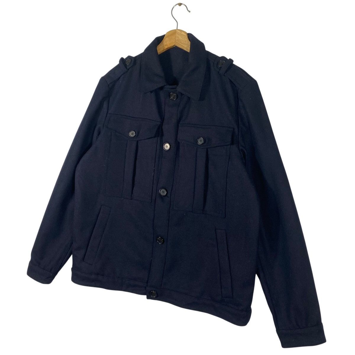 Designer Gazzarrini Wool Boxy Short Coat Button Jacket Size 50 Size US M / EU 48-50 / 2 - 2 Thumbnail