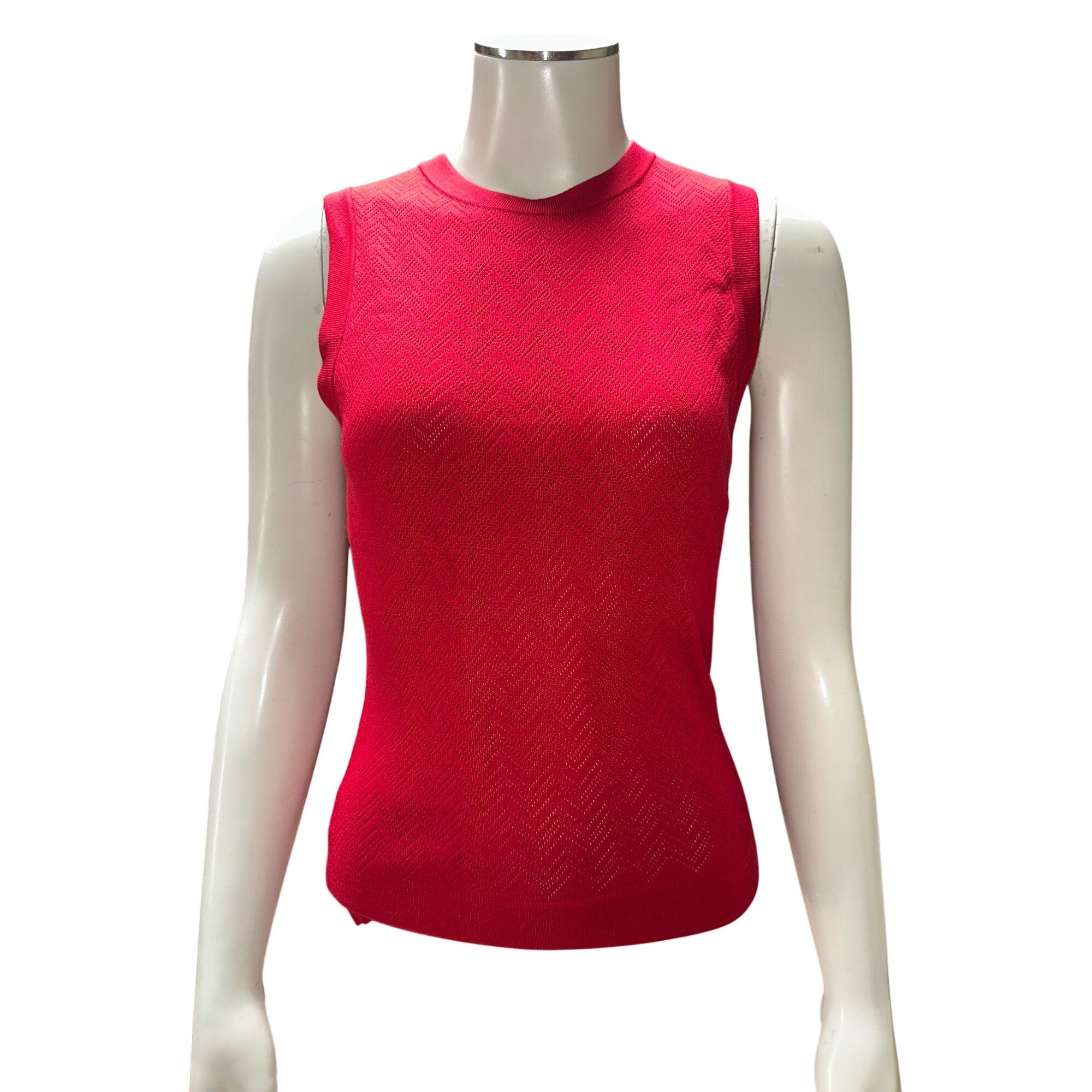 Ann Taylor Ann Taylor XS Red Silk Knit Sleeveless Top Vintage Minimalis Size XS / US 0-2 / IT 36-38 - 2 Thumbnail
