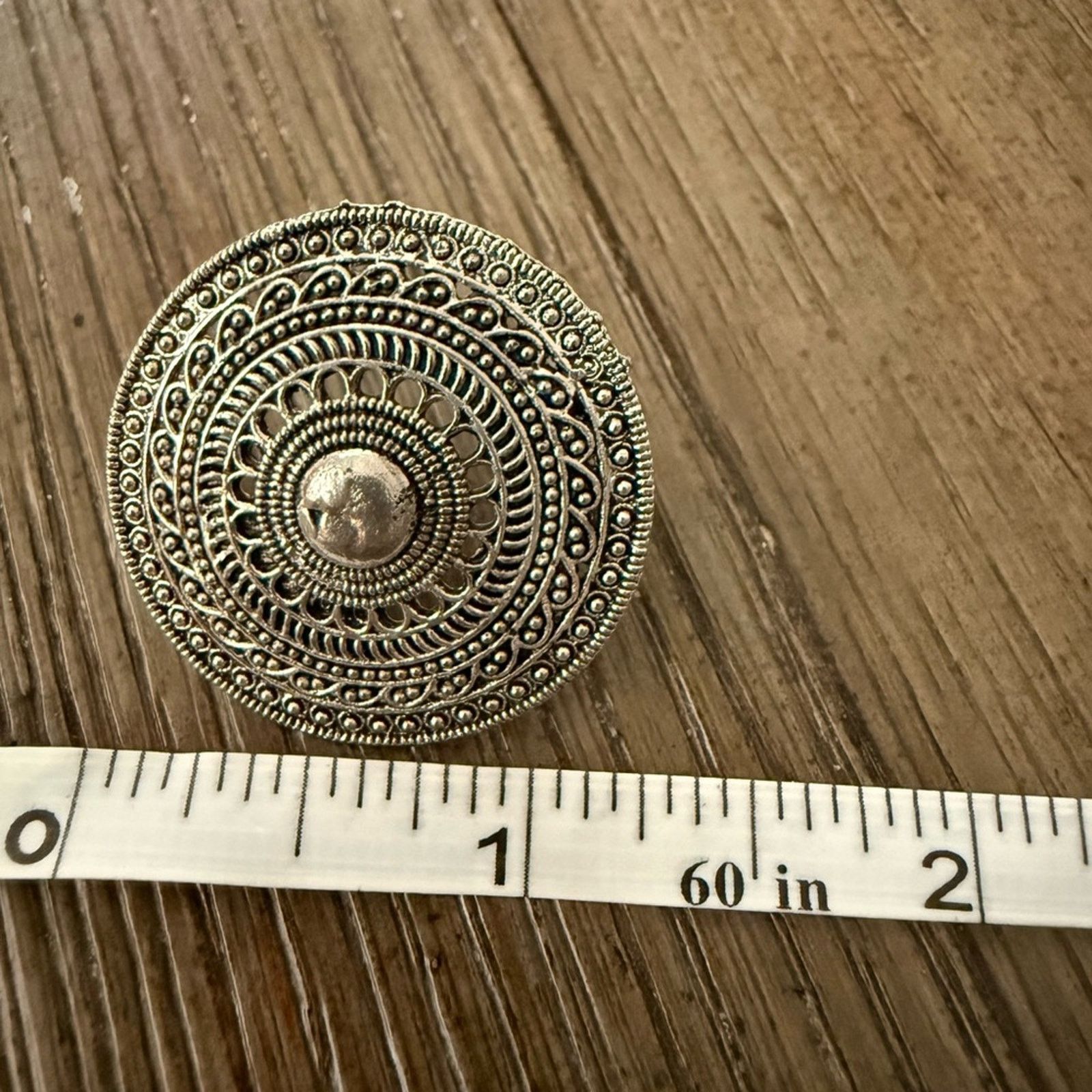 & Other Stories Ethnic Tribal Oxidized Silver Plated Round Stud Earrings Size ONE SIZE - 4 Thumbnail