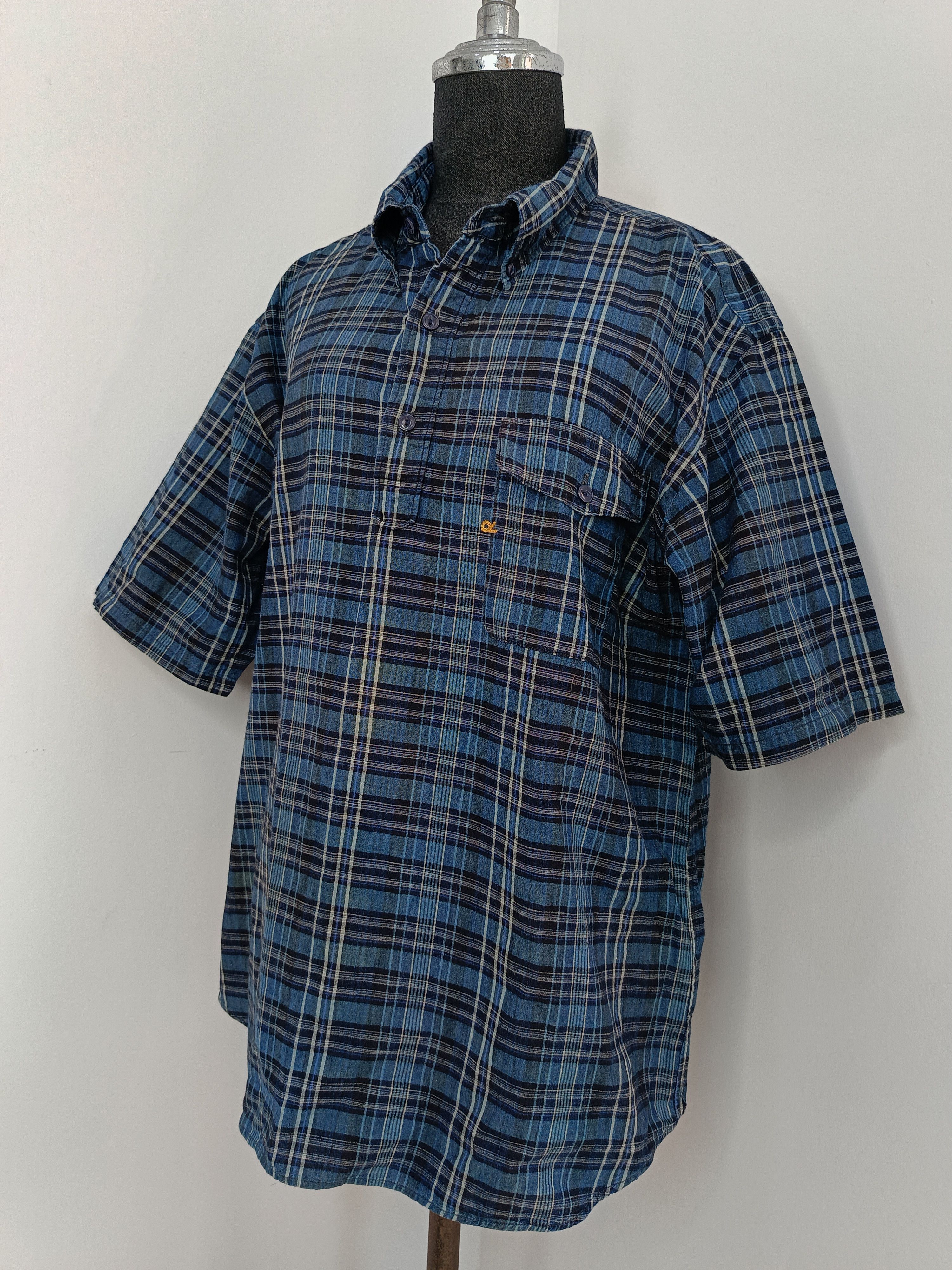 45rpm 45RPM studio by R 3 Japan blue plaid indigo pullover shirt Size US L / EU 52-54 / 3 - 3 Thumbnail