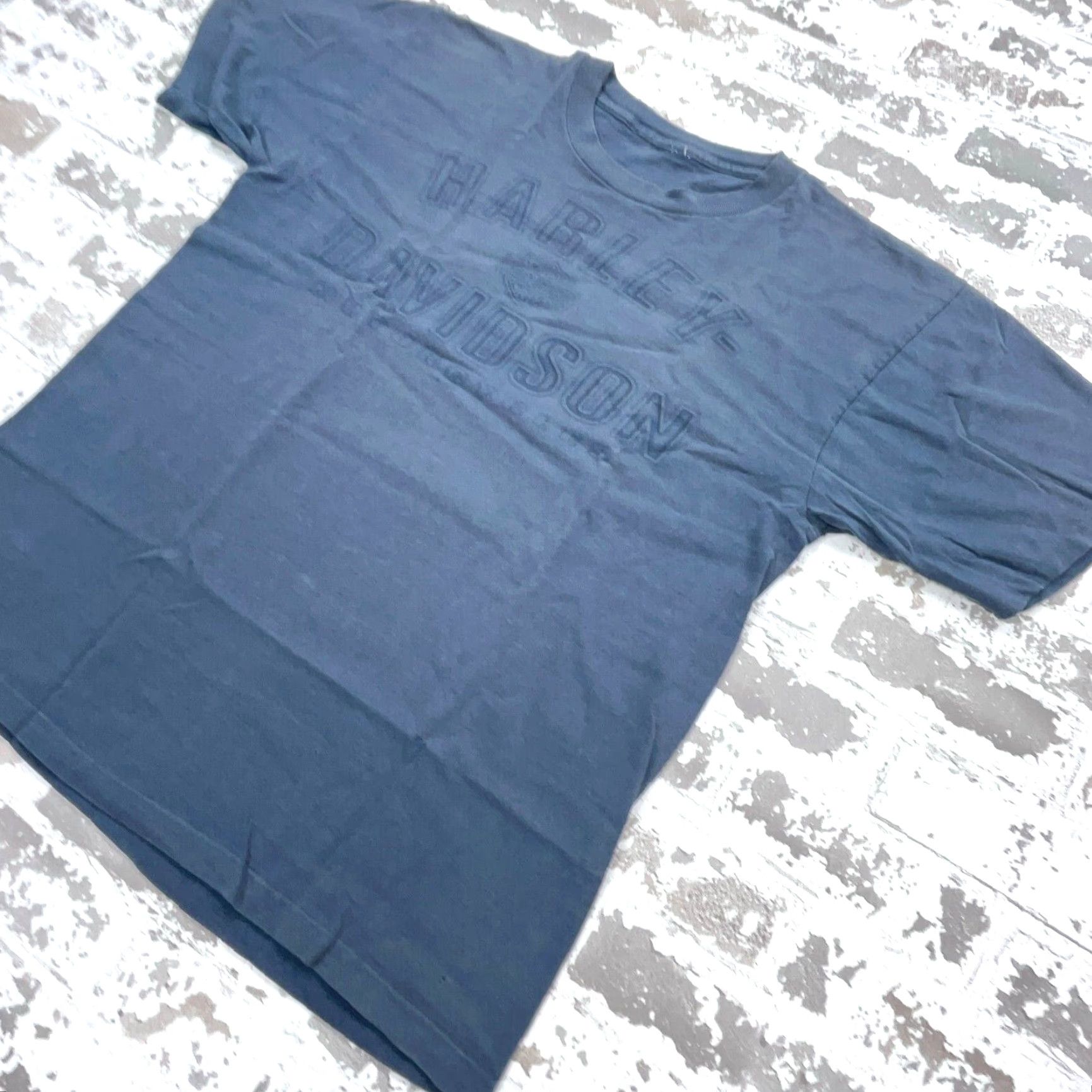 Harley Davidson VINTAGE Harley-Davidson Shirt Graphic Print Adult Large Blue Double-Sided 80s Biker Mens Size US L / EU 52-54 / 3 - 3 Thumbnail