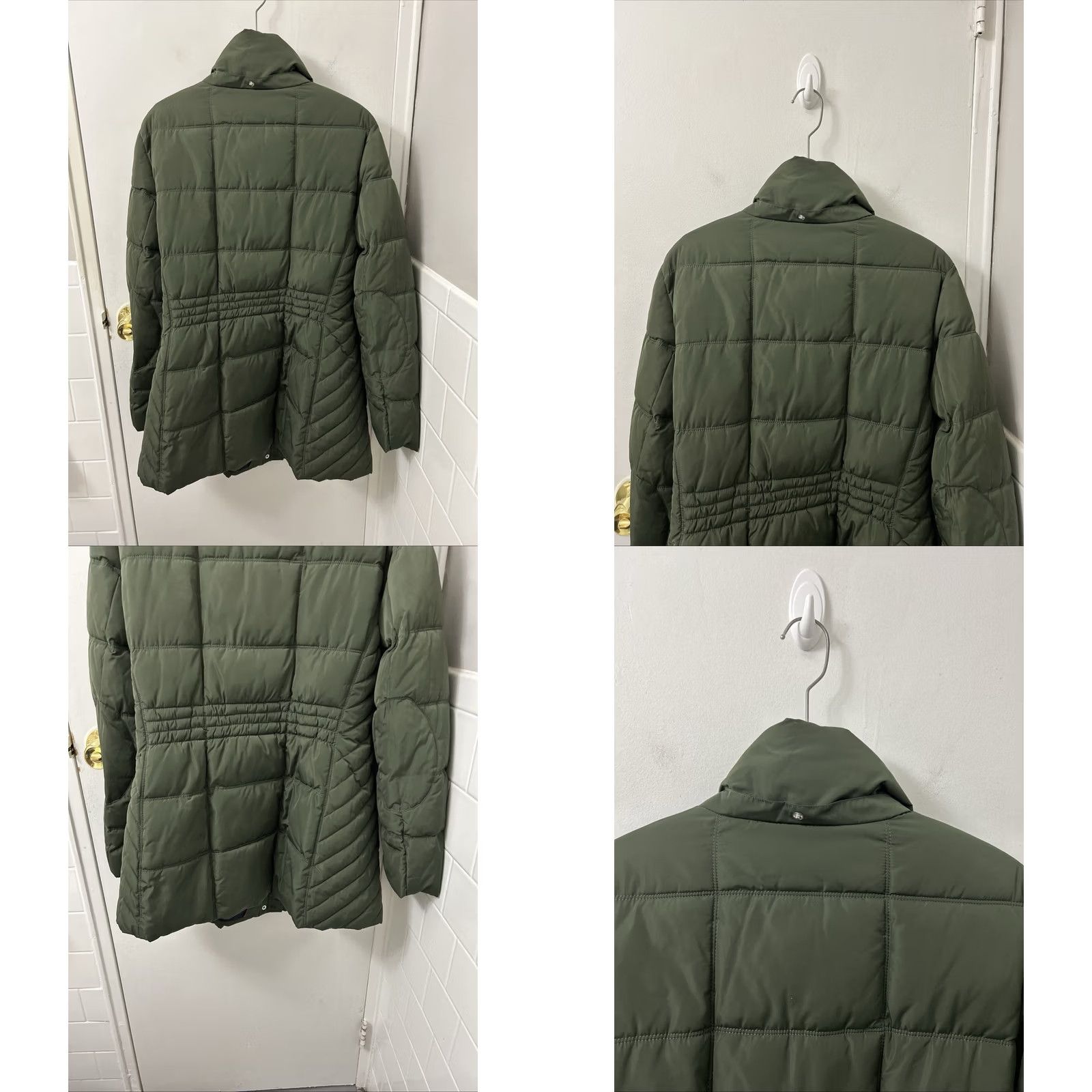 Tommy Hilfiger Tommy Hilfiger Puffer Jacket Womens L Olive Green Full Zip Parka Pockets Quilted Logo L/S Coat Size L / US 10 / IT 46 - 8 Thumbnail