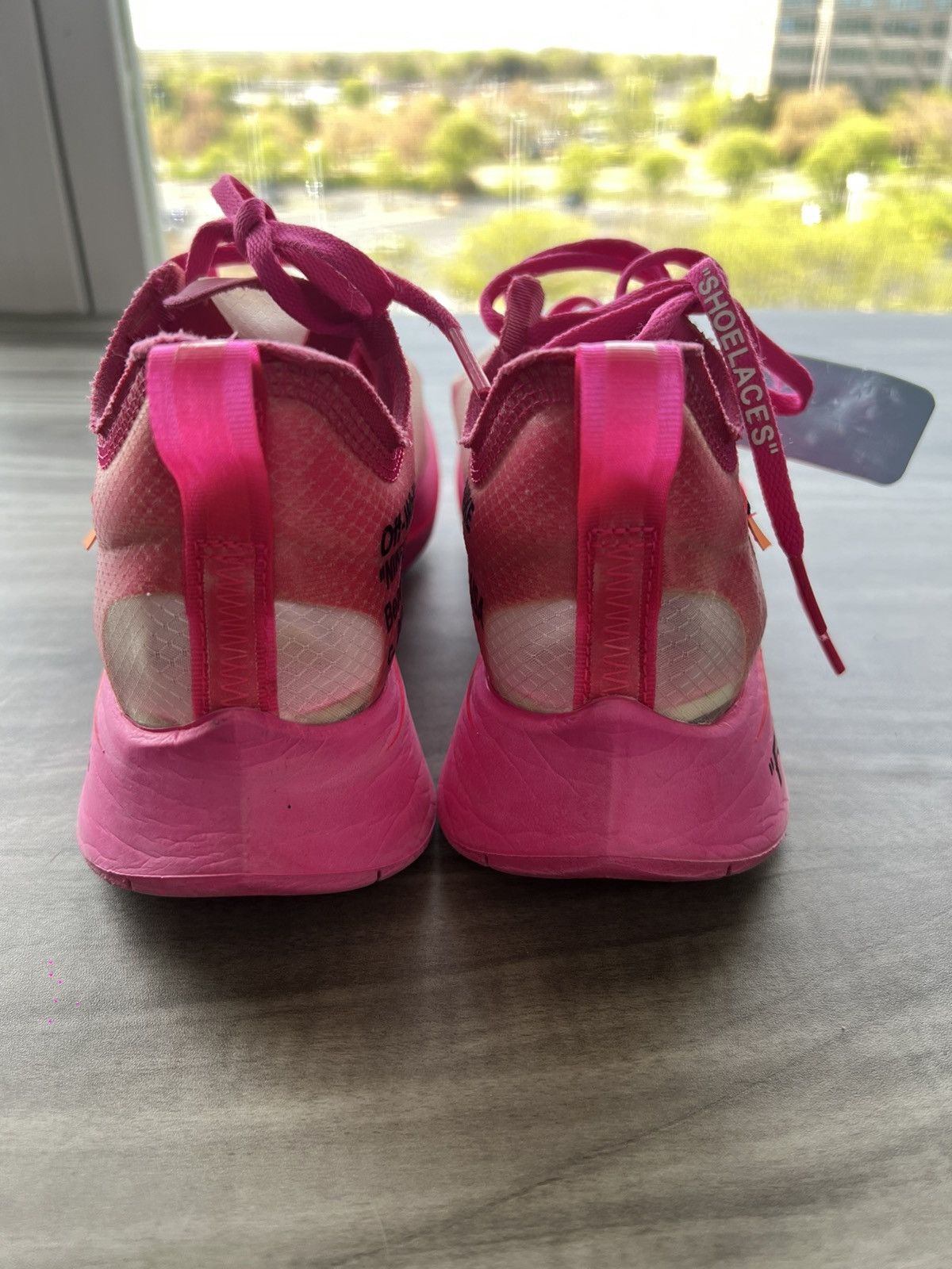 Nike × Off-White Sz 7 Men/ 8.5 Womens- Off-White x Nike Zoom Fly Tulip Pink Size US 8.5 / IT 38.5 - 4 Thumbnail