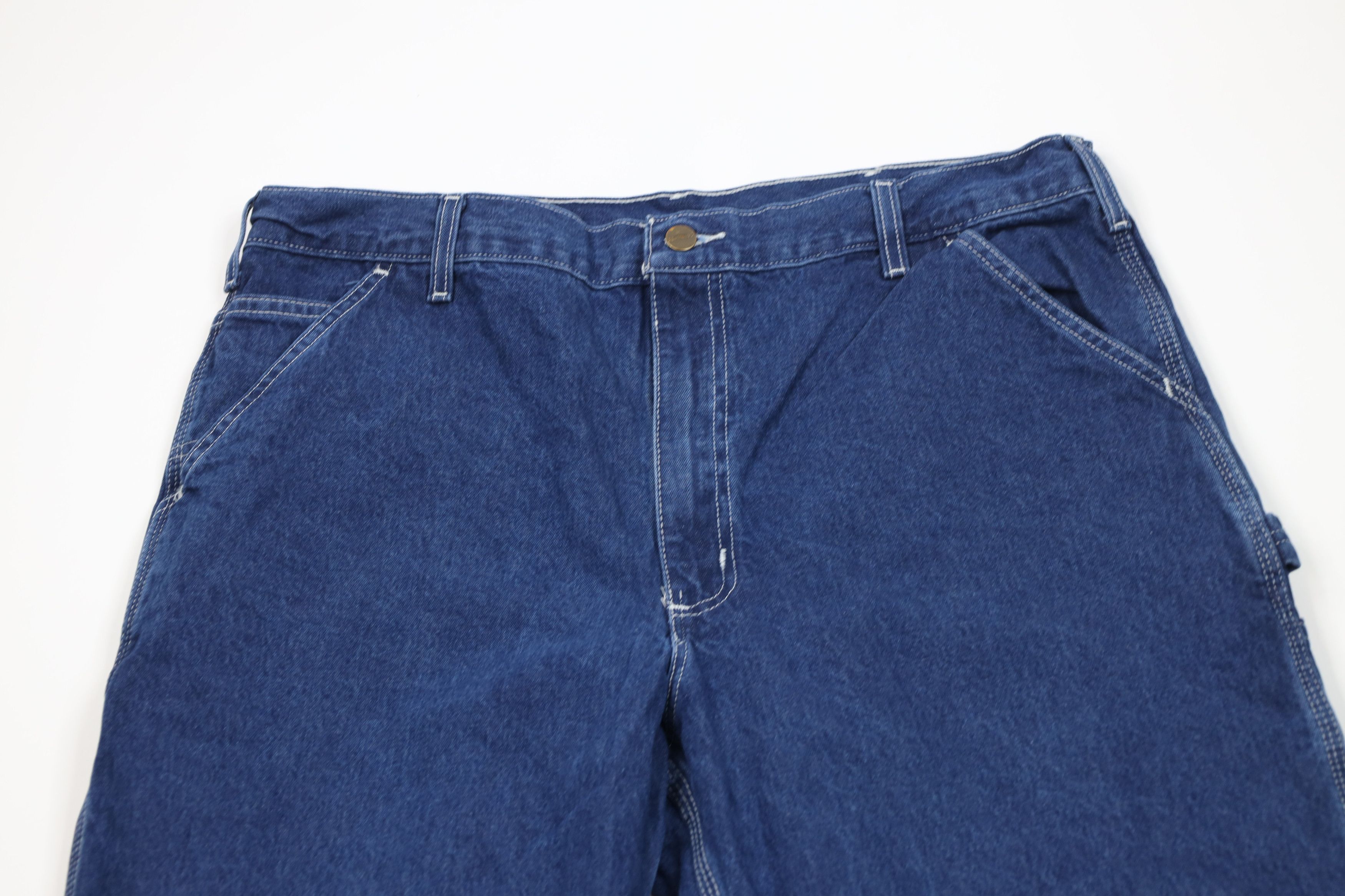 Carhartt Vintage Y2K Carhartt Spell Out Wide Leg Dungaree Jeans Blue Size US 38 / EU 54 - 2 Thumbnail