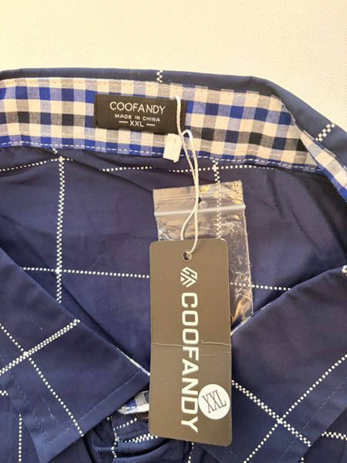 Other Coofandy Men's Navy Blue Plaid Shirt (Size 2XL) Size 48R - 2 Thumbnail