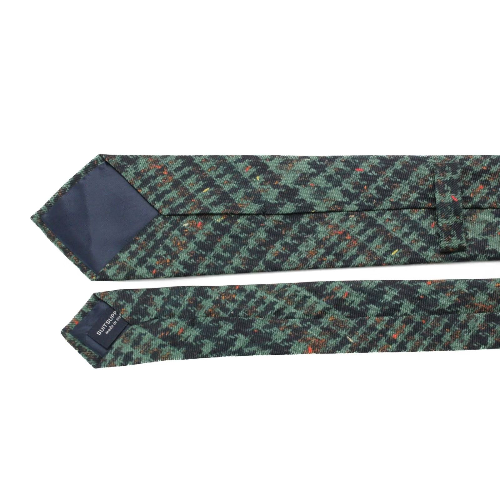 Suitsupply Suitsupply Tie Men’s 150 X 8 CM Silk Houndstooth Pattern Tied Pointed Classic Tie Green Formal, Business, Silk, 1 Piece, Regular, Suitsupply Size ONE SIZE - 4 Thumbnail
