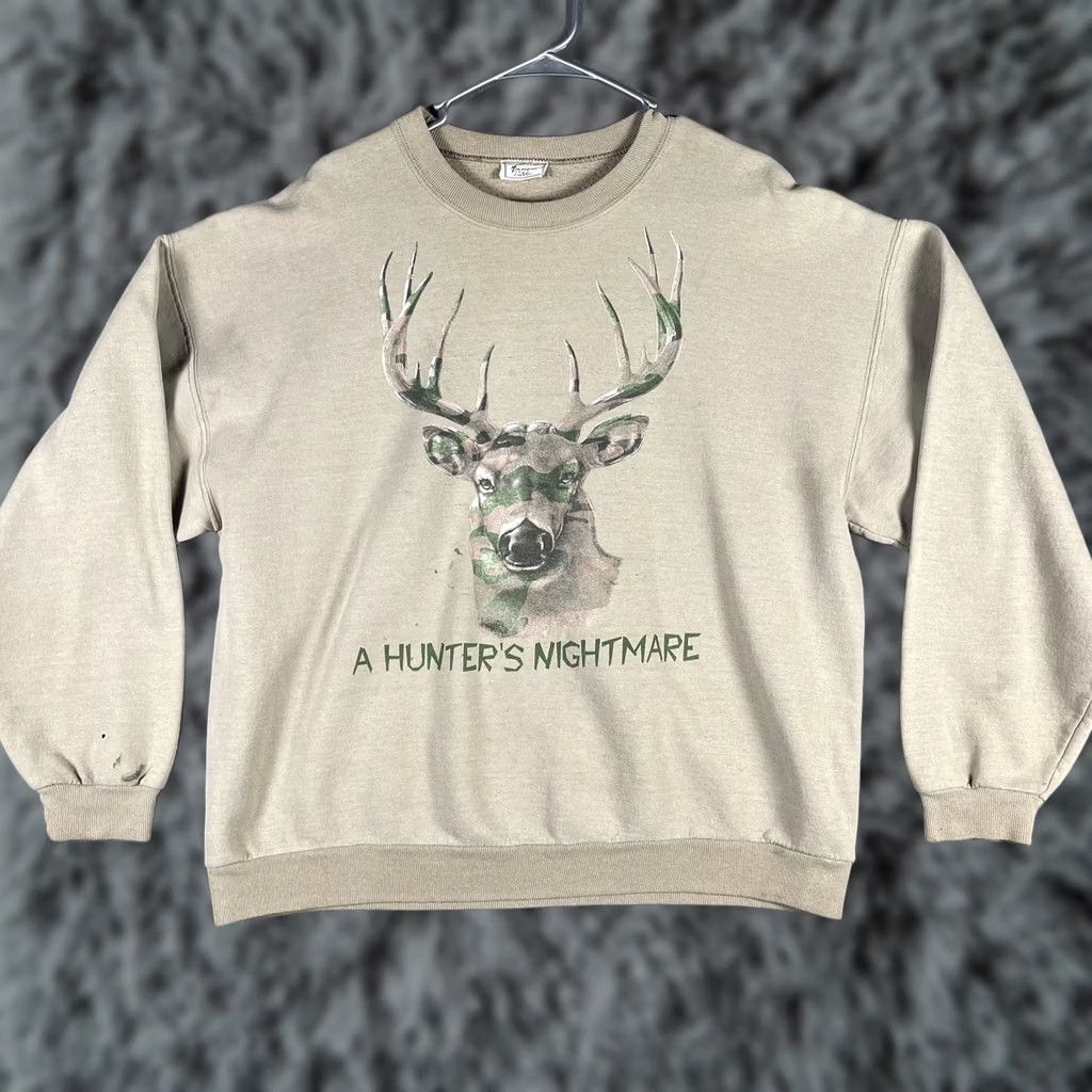 Vintage Vintage American Tradition Sweatshirt Large Graphic Hunter Nightmare 9 Mens Size US L / EU 52-54 / 3 - 1 Thumbnail