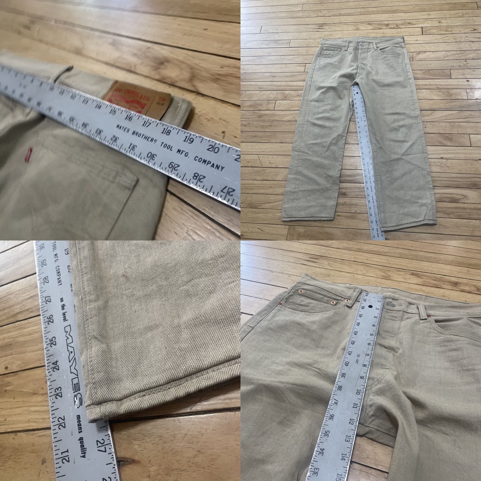 Levi's VINTAGE Levi’s 501 Jeans Men’s 36x27 Button Fly Denim Straight Brown 5-Pocket Grunge Logo 90s City Cowboy Classic Size US 36 / EU 52 - 8 Thumbnail