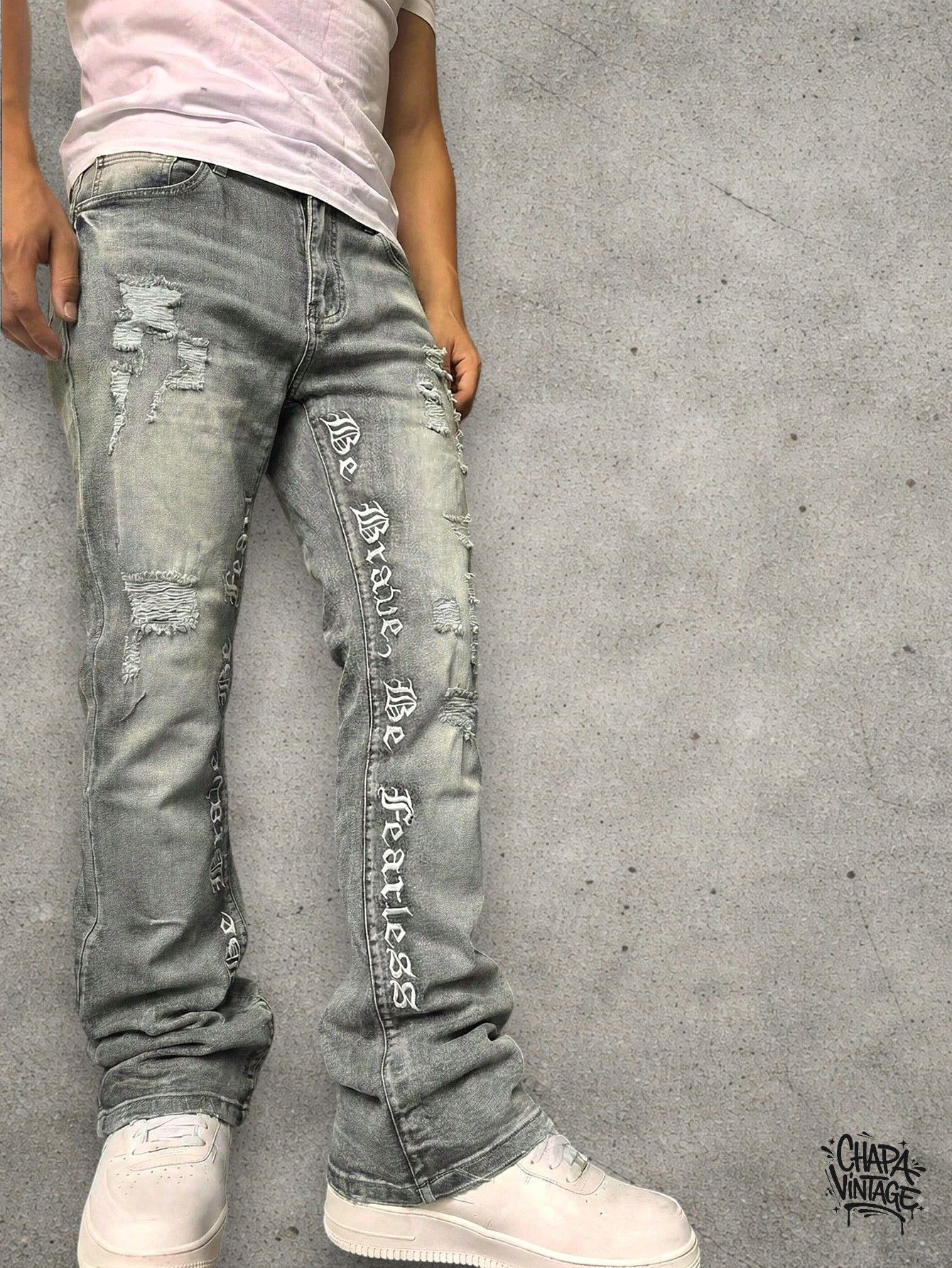 Japanese Brand Washed slim jeans Size US 34 / EU 50 - 2 Thumbnail