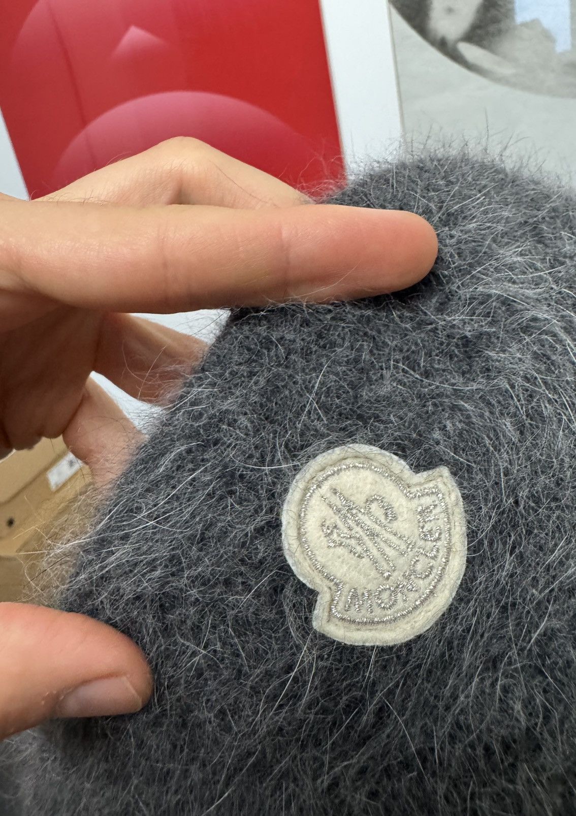 Moncler Moncler Logo Angora Wool Gray Fur Hat Cap Rare Designer Size ONE SIZE - 11 Thumbnail