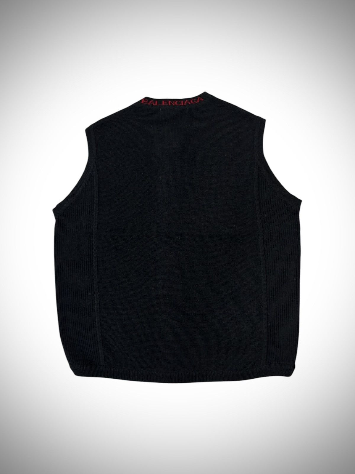 Balenciaga 2000’s Balenciaga Paris - Big Logo Knitwear Vest Size US M / EU 48-50 / 2 - 6 Thumbnail