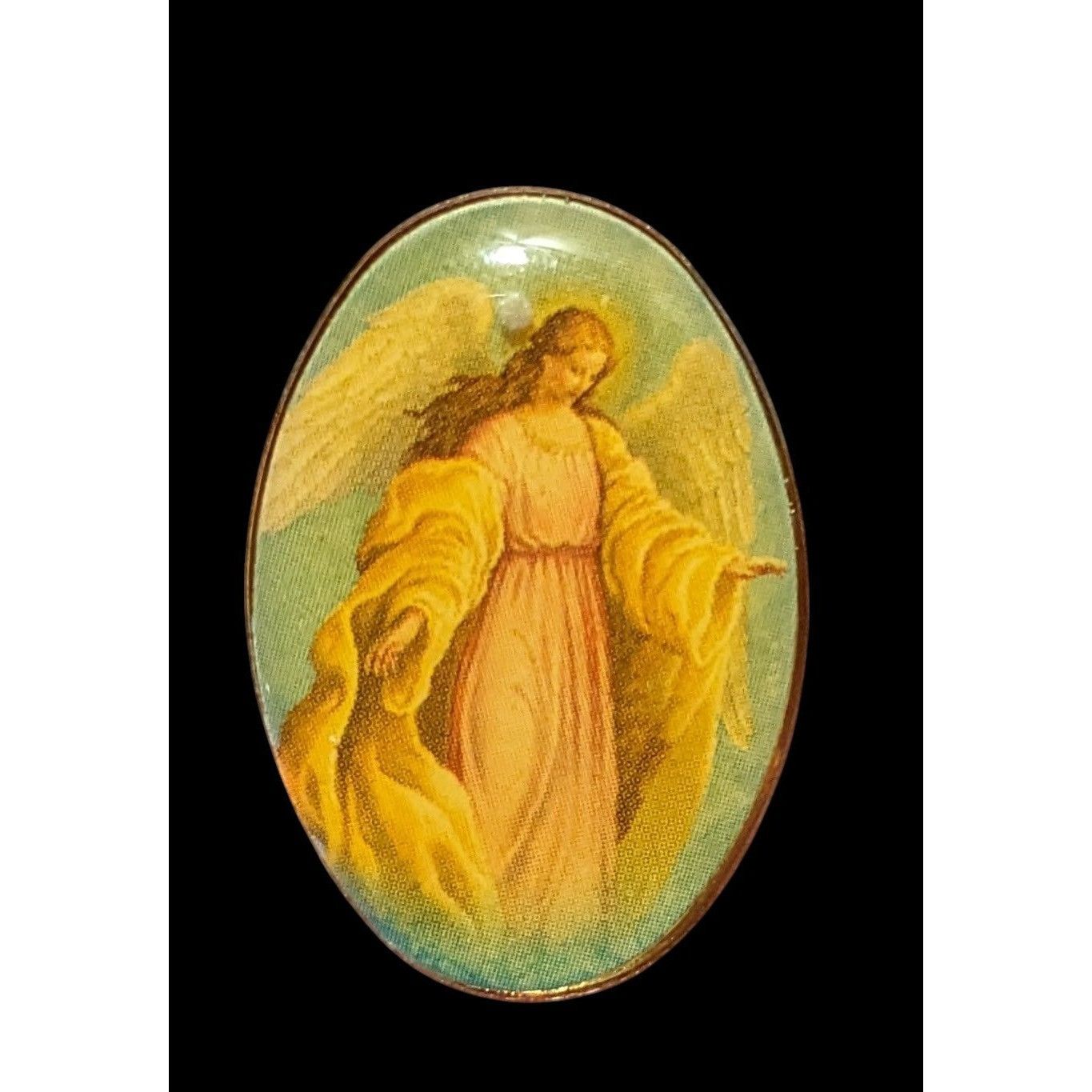 Other Vintage Guardian Agnel Blue And Cream Oval Pin Size ONE SIZE - 2 Thumbnail