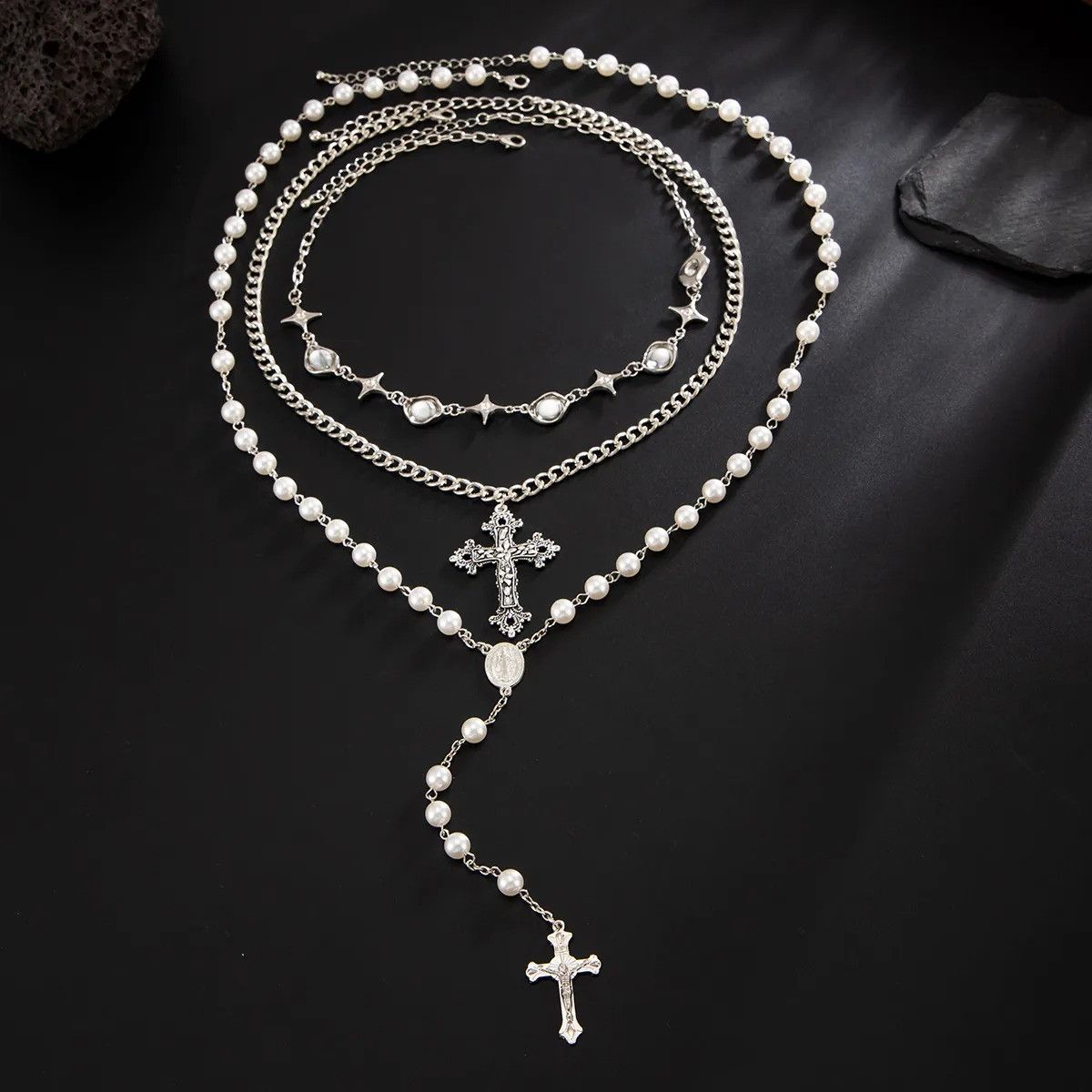 Vintage 4-Piece Set Cross Pendant Necklace Size ONE SIZE - 4 Thumbnail