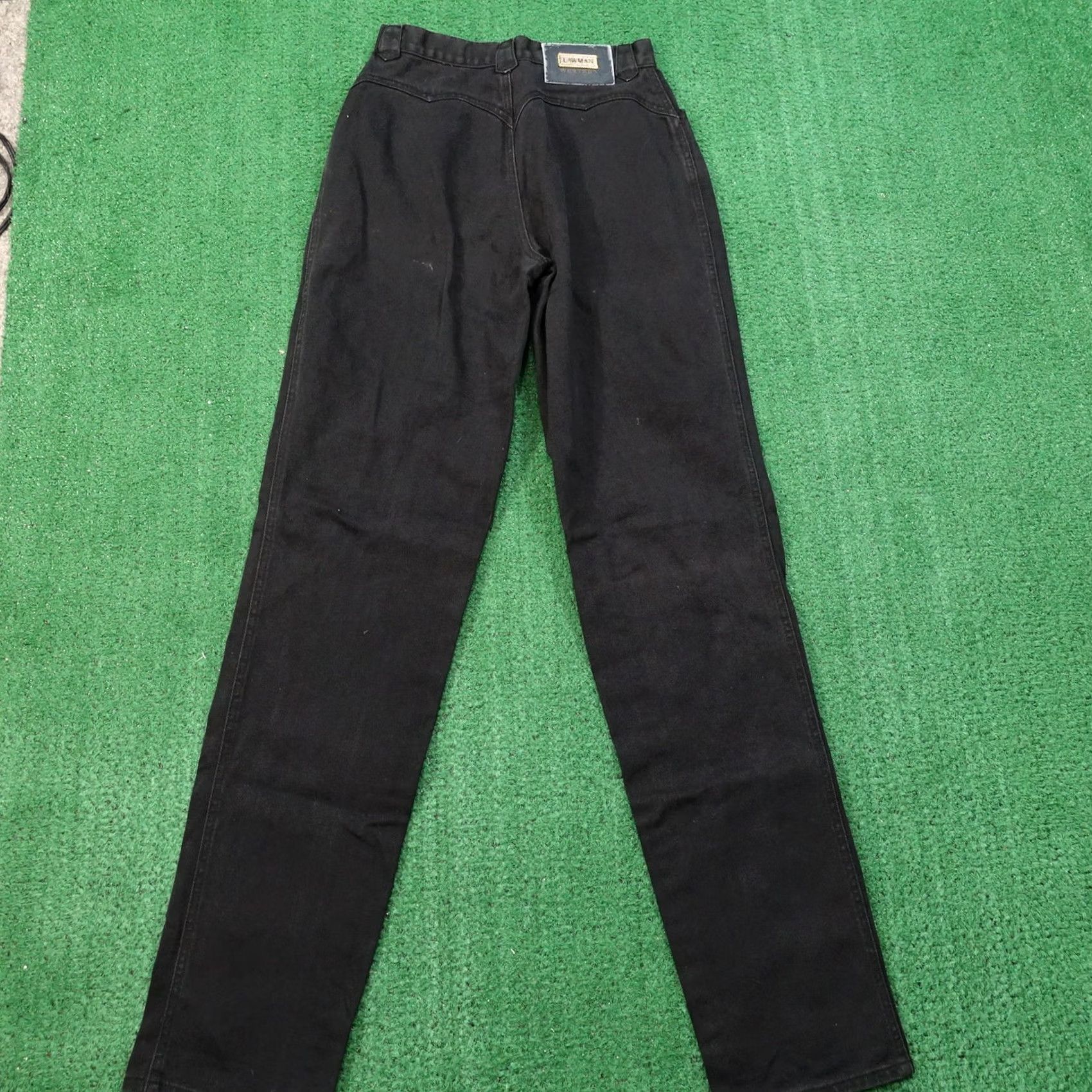 Denime VINTAGE LAWMAN WESTERN BLACK DENIM JEANS WOMENS SZ 7 (26X35) READ Size 28" / US 6 / IT 42 - 4 Thumbnail