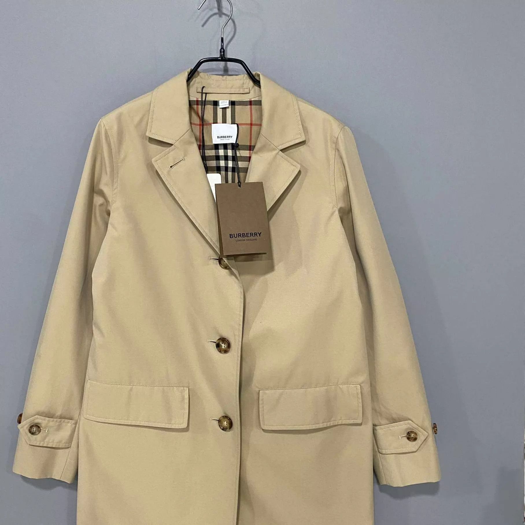 Burberry Burberry khaki check lapel women's UK2 trench coat Size XXS / US 00 / IT 34 - 1 Thumbnail
