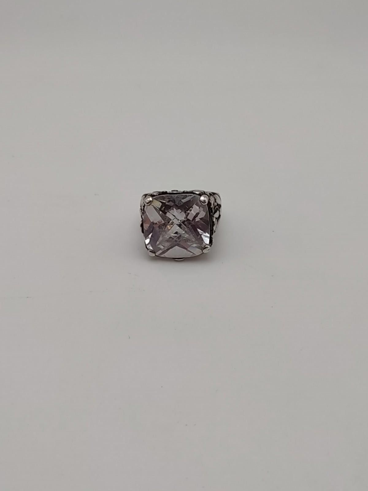 The Unbranded Brand Sterling Silver Butterfly Ring Large Clear Stone Sz 6 Size ONE SIZE - 1 Thumbnail