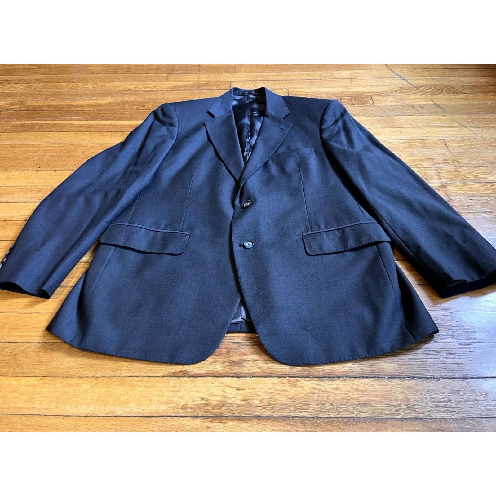 Ermenegildo Zegna VINTAGE? No — Ermenegildo Zegna Blazer Men’s 44R Grey Wool Solid Notch Lapel 2-Button Single-Breasted Regular Fits Mens Size 44R - 2 Thumbnail