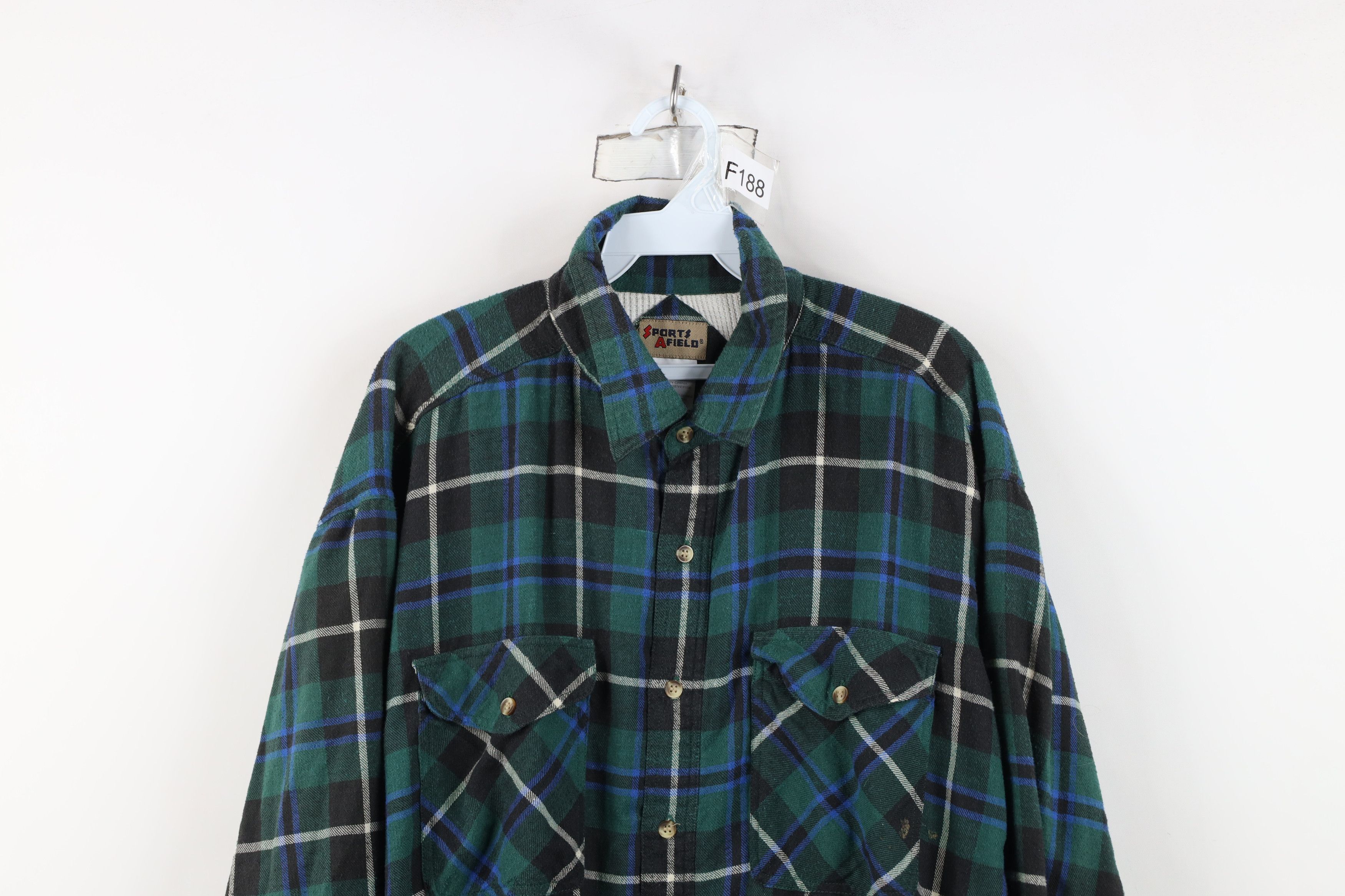 Vintage Vintage 90s Streetwear Flannel Button Shirt Jacket Plaid Size US XL / EU 56 / 4 - 2 Thumbnail