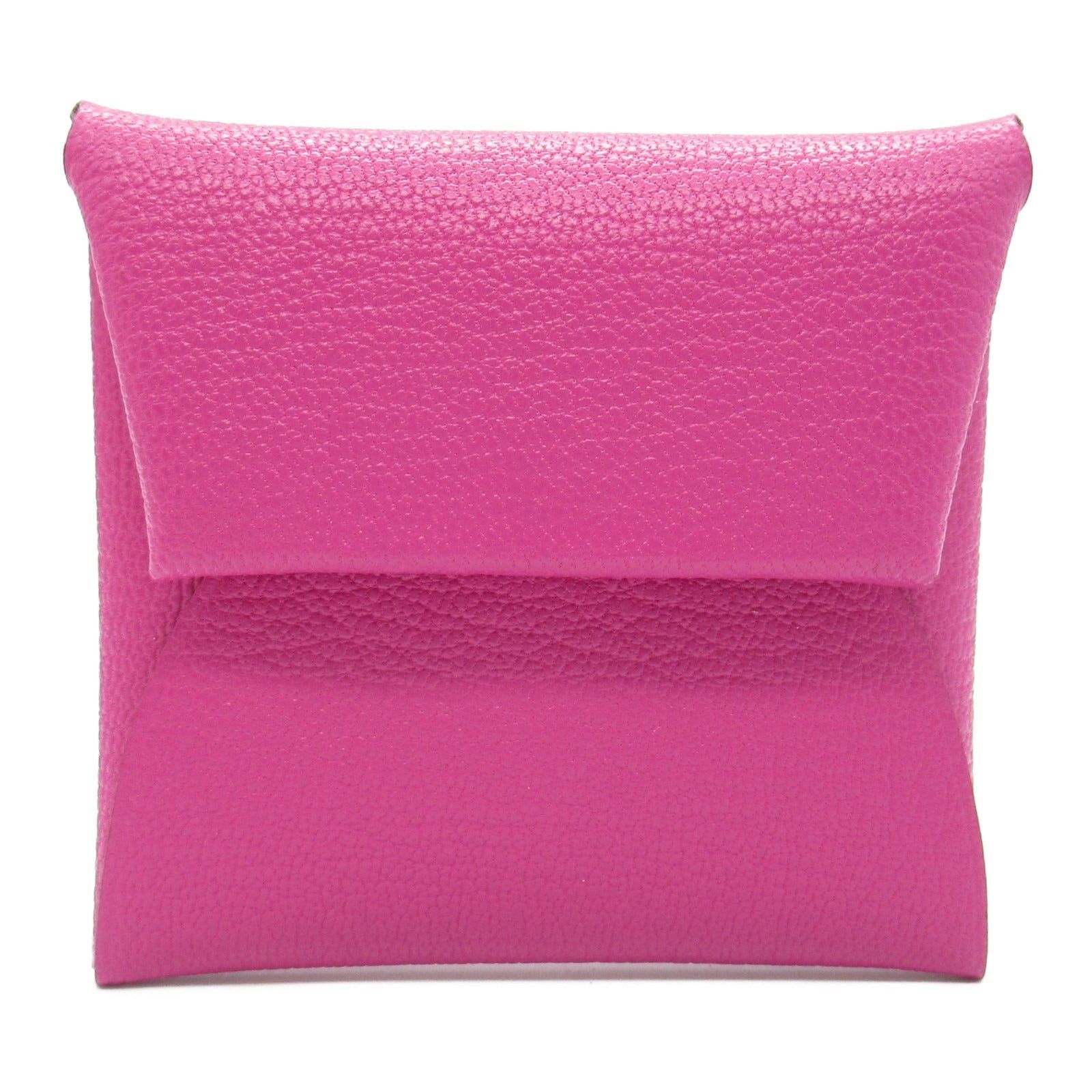 Hermes Hermes Bastia Rose Purple Coin Purse Leather Chevre Silver Hardware Double Engraved Size ONE SIZE - 1 Thumbnail