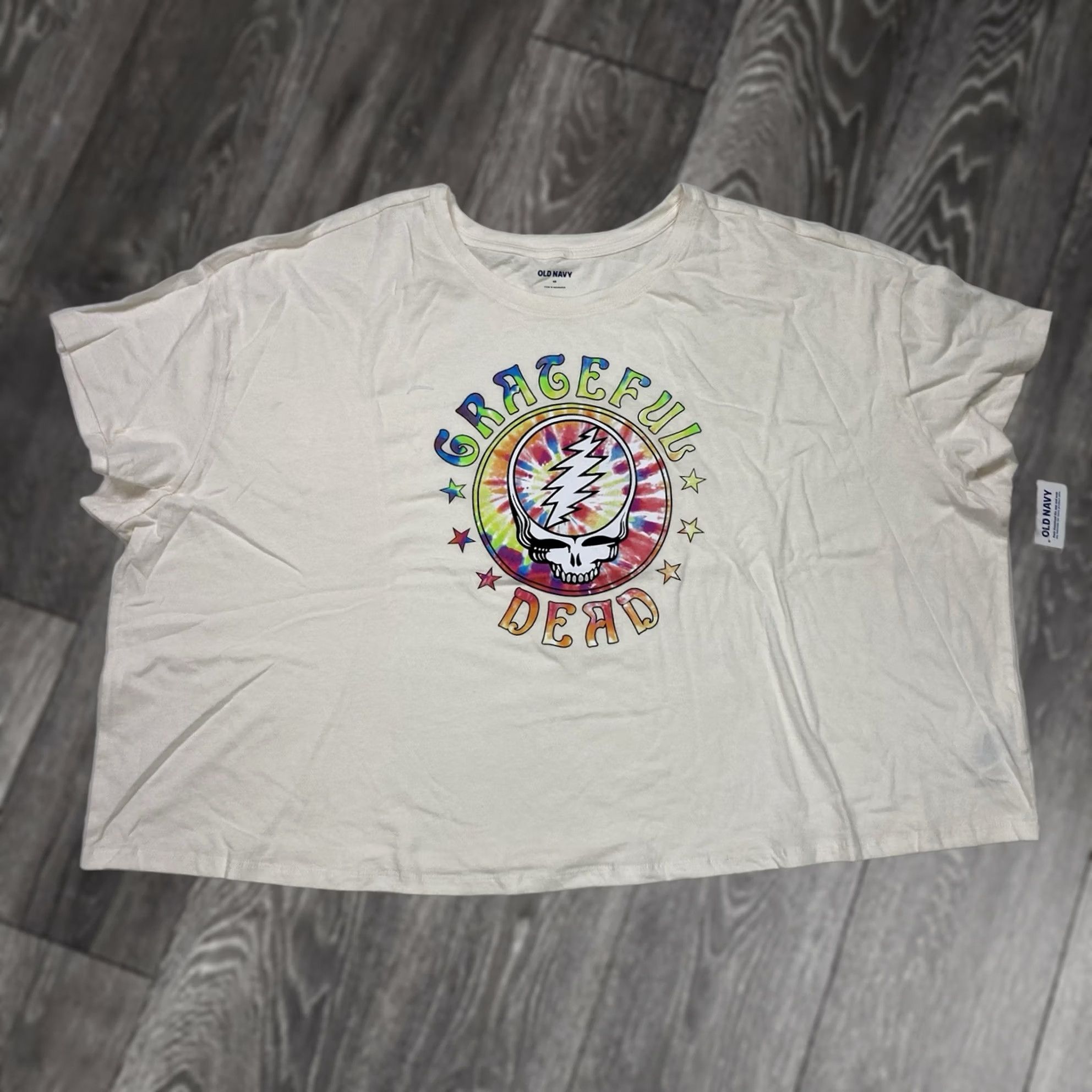 Old Navy VINTAGE Grateful Dead Logo T-shirt Women 4X Ivory Short Sleeve Music Size XXL / US 16-18 / IT 52-54 - 1 Thumbnail