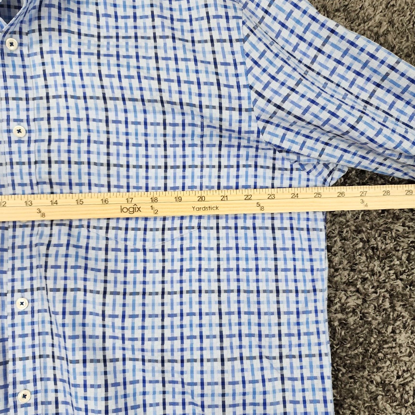 BUGATCHI Bugatchi Uomo Mens Long Sleeve Dress Shirt Blue XL Size 46R - 5 Thumbnail