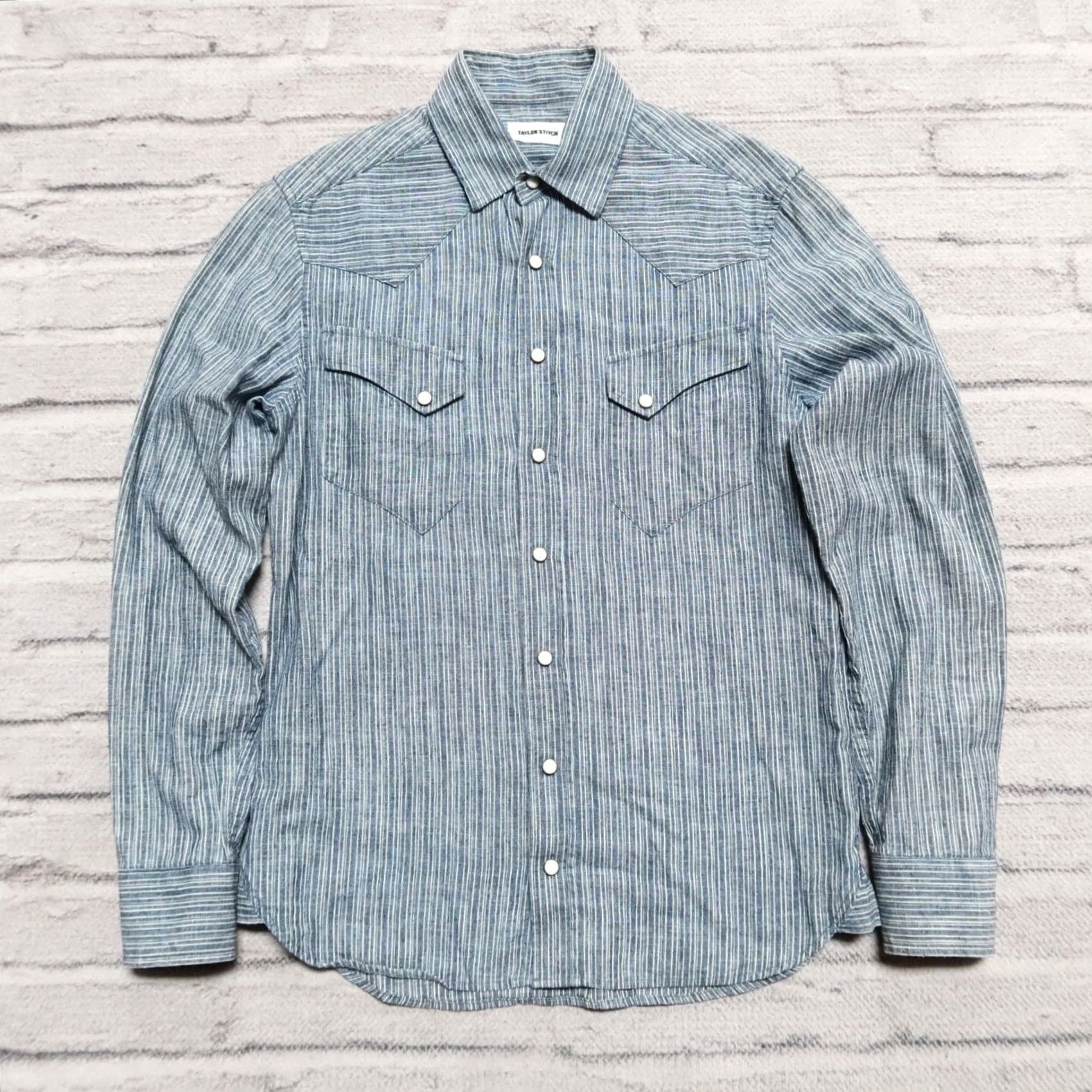 Taylor Stitch Taylor Stitch Western Shirt Mens Size 36 Blue Long Sleeve Regular Shirt Mens 36 Blue Western Taylor Stitch Size US M / EU 48-50 / 2 - 2 Thumbnail