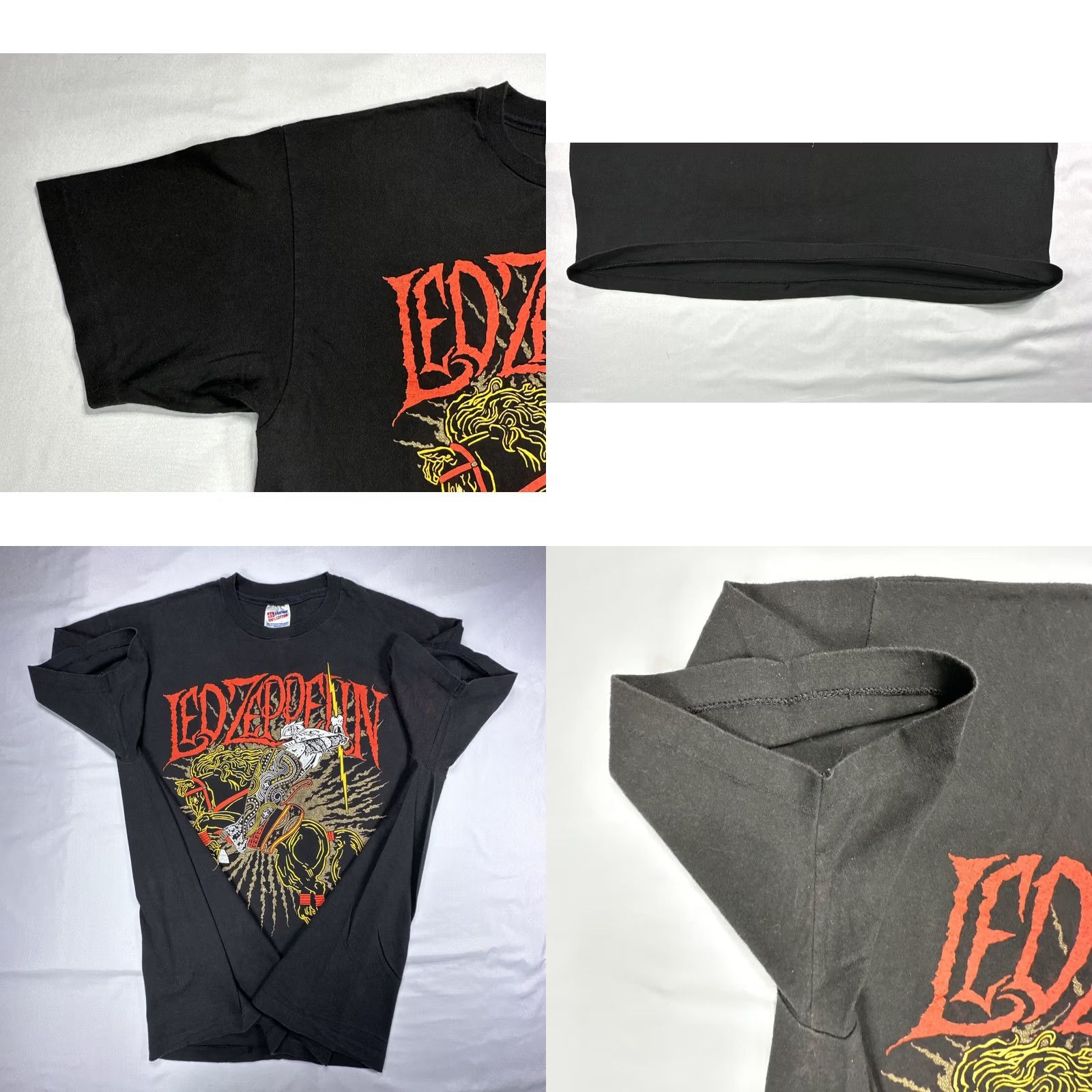 Hanes VINTAGE LED ZEPPELIN T-Shirt XL 1994 90s Hanes Black Cotton Short Sleeve Unisex Adults Mens Womens Size US XL / EU 56 / 4 - 8 Thumbnail