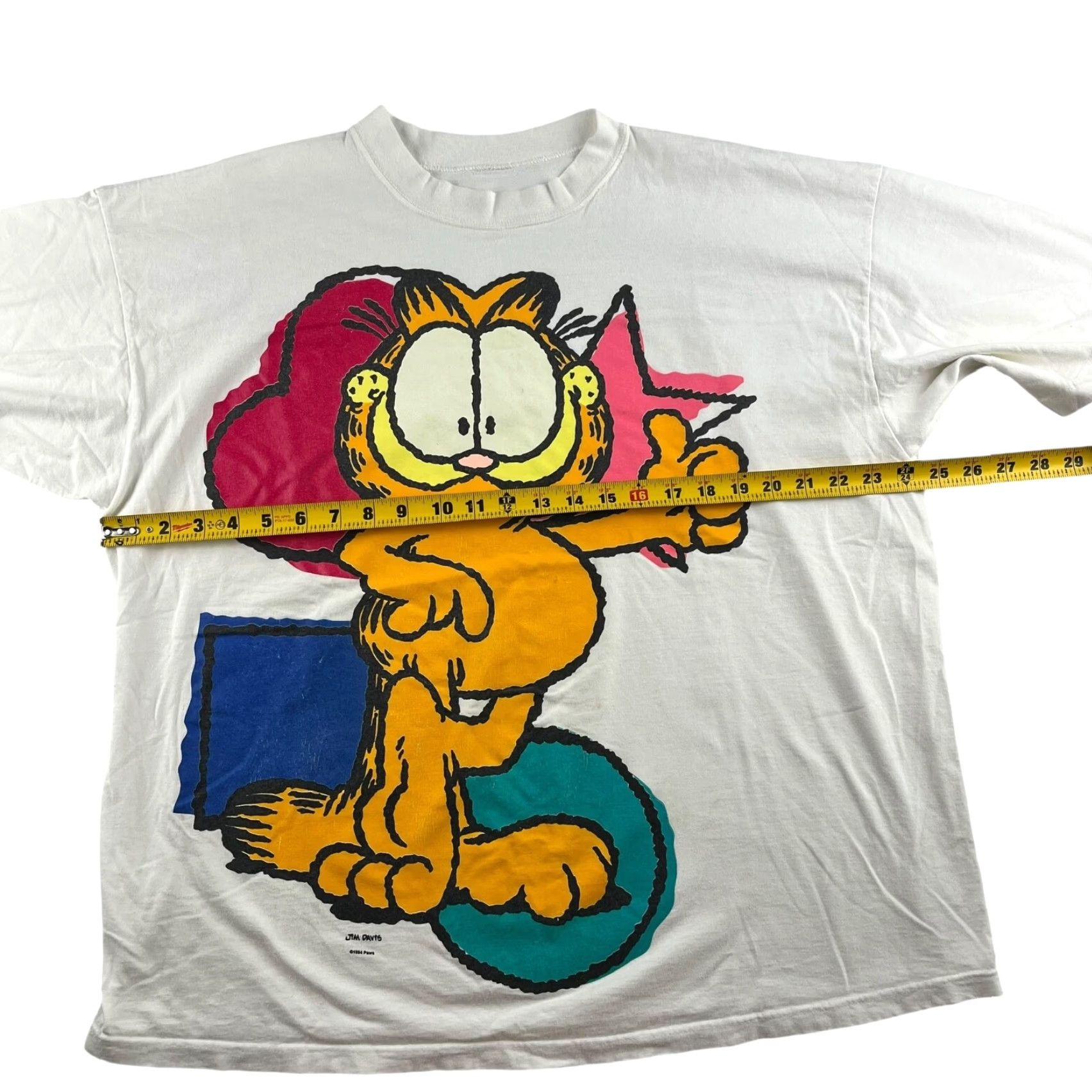 X-LARGE VTG 1994 Garfield Paws Graphic Print T-Shirt White XL Crewneck Short Sleeve Size US XL / EU 56 / 4 - 4 Thumbnail