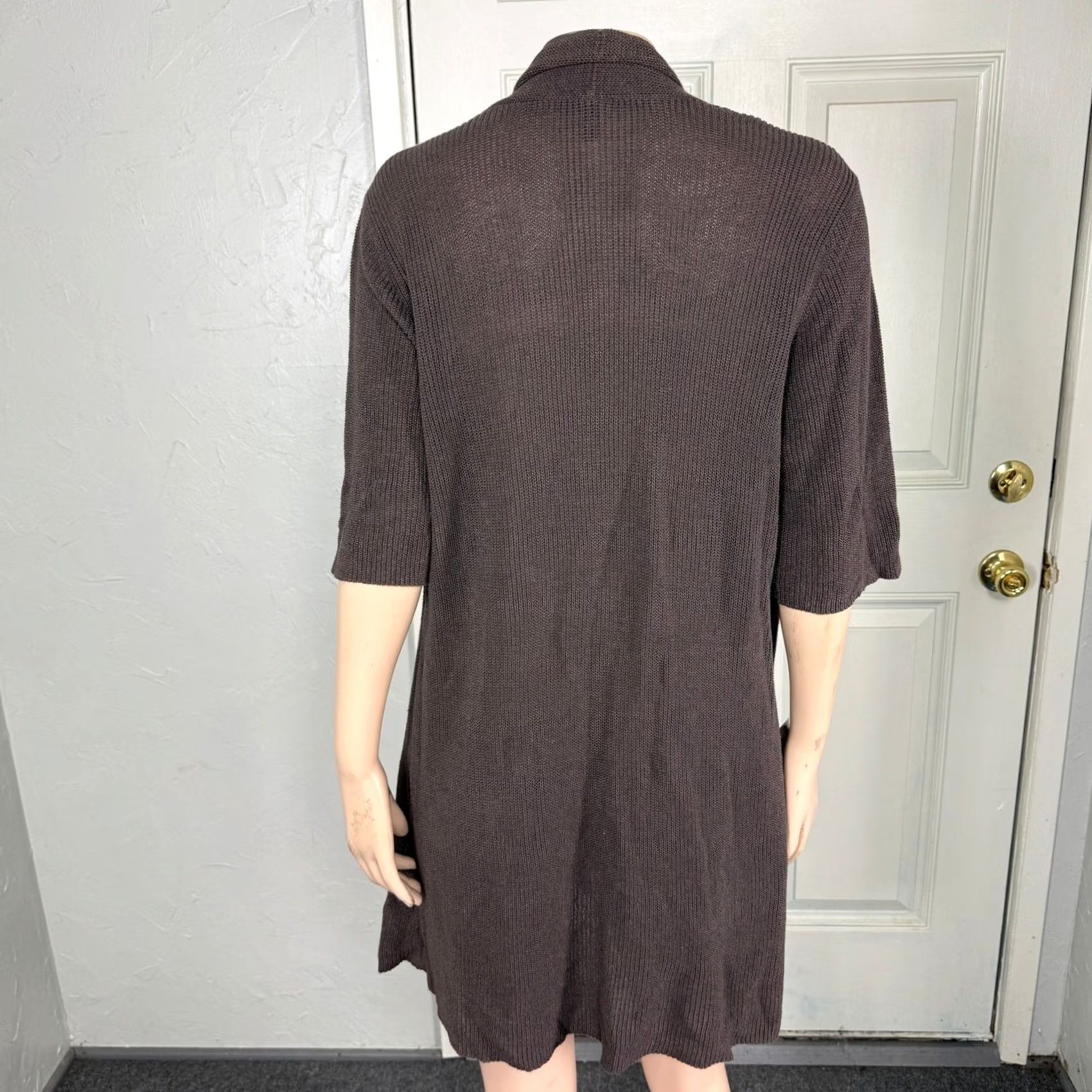 Eileen Fisher Eileen Fisher Cardigan Womens Large Knit Cotton Silk Half Sleeve Sweater H1 Size L / US 10 / IT 46 - 4 Thumbnail