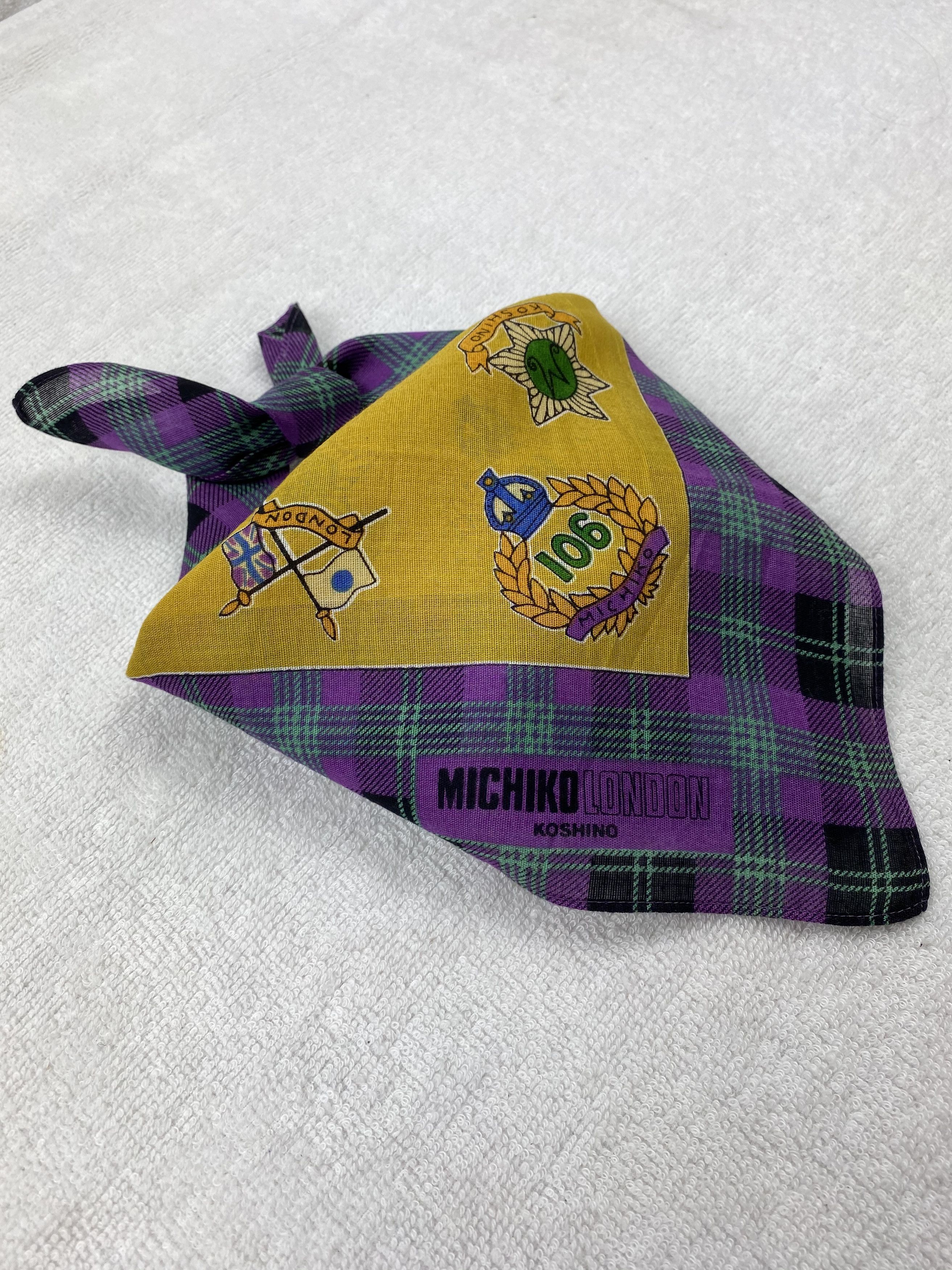 Michiko Koshino London × Vintage Michiko Koshino London Handkerchief / Bandana / Neckerchief Size ONE SIZE - 1 Thumbnail