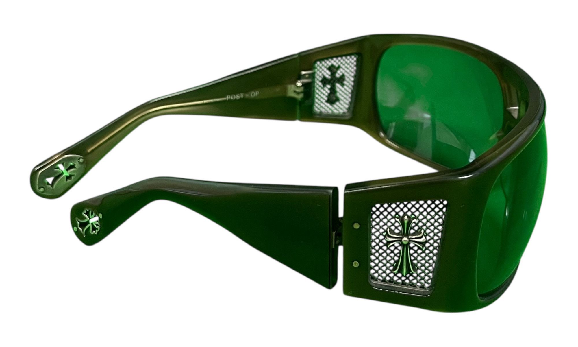 Chrome Hearts Post Op Light Brown Blue/Grey Tinted Sunglasses (PreOwned) Size ONE SIZE - 4 Thumbnail