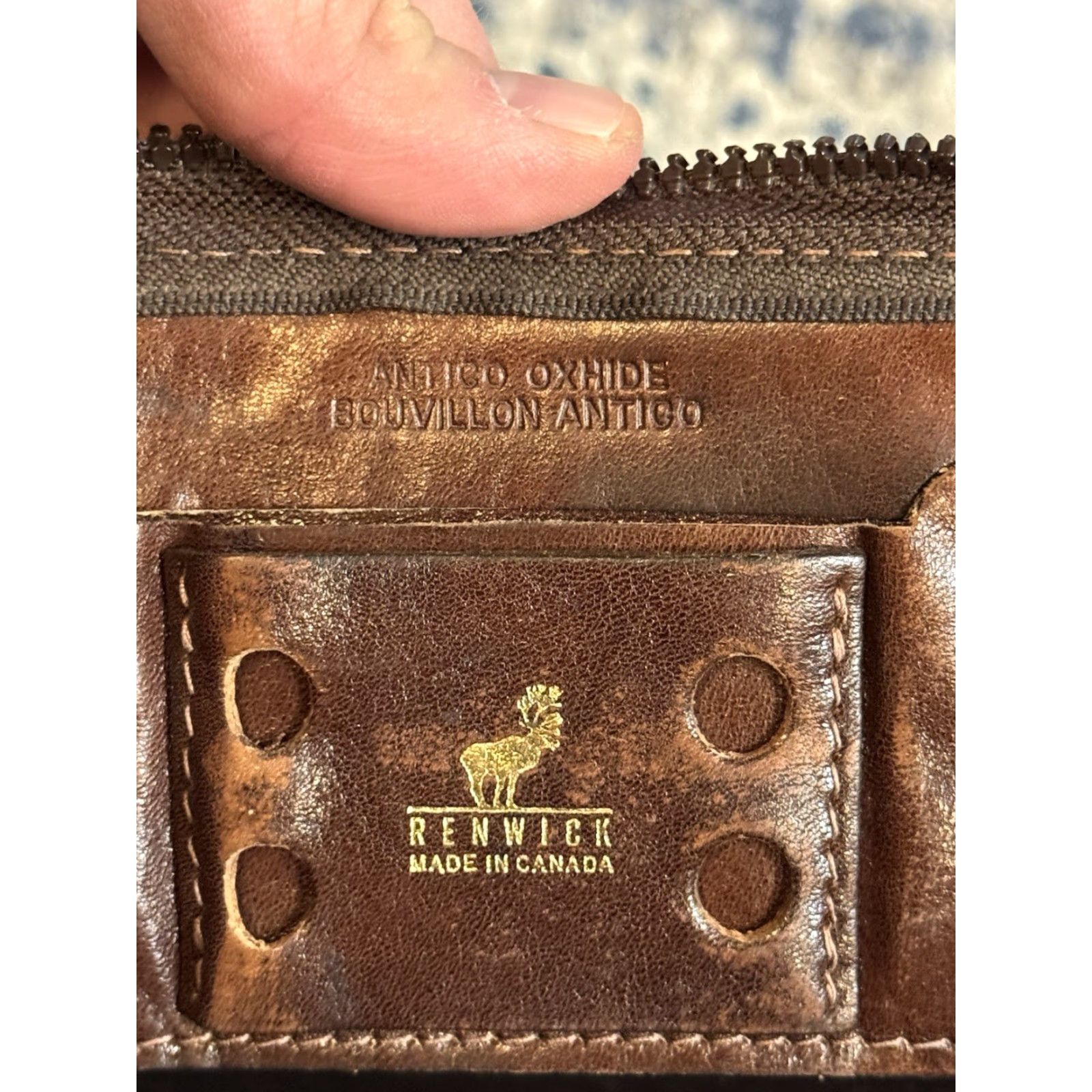 Vintage VINTAGE Renwick Briefcase Leather Bag Medium Brown Canada Mens Oxhide Slim Underarm Writing Case 15.5 x 11 Outer Pockets Size ONE SIZE - 7 Thumbnail