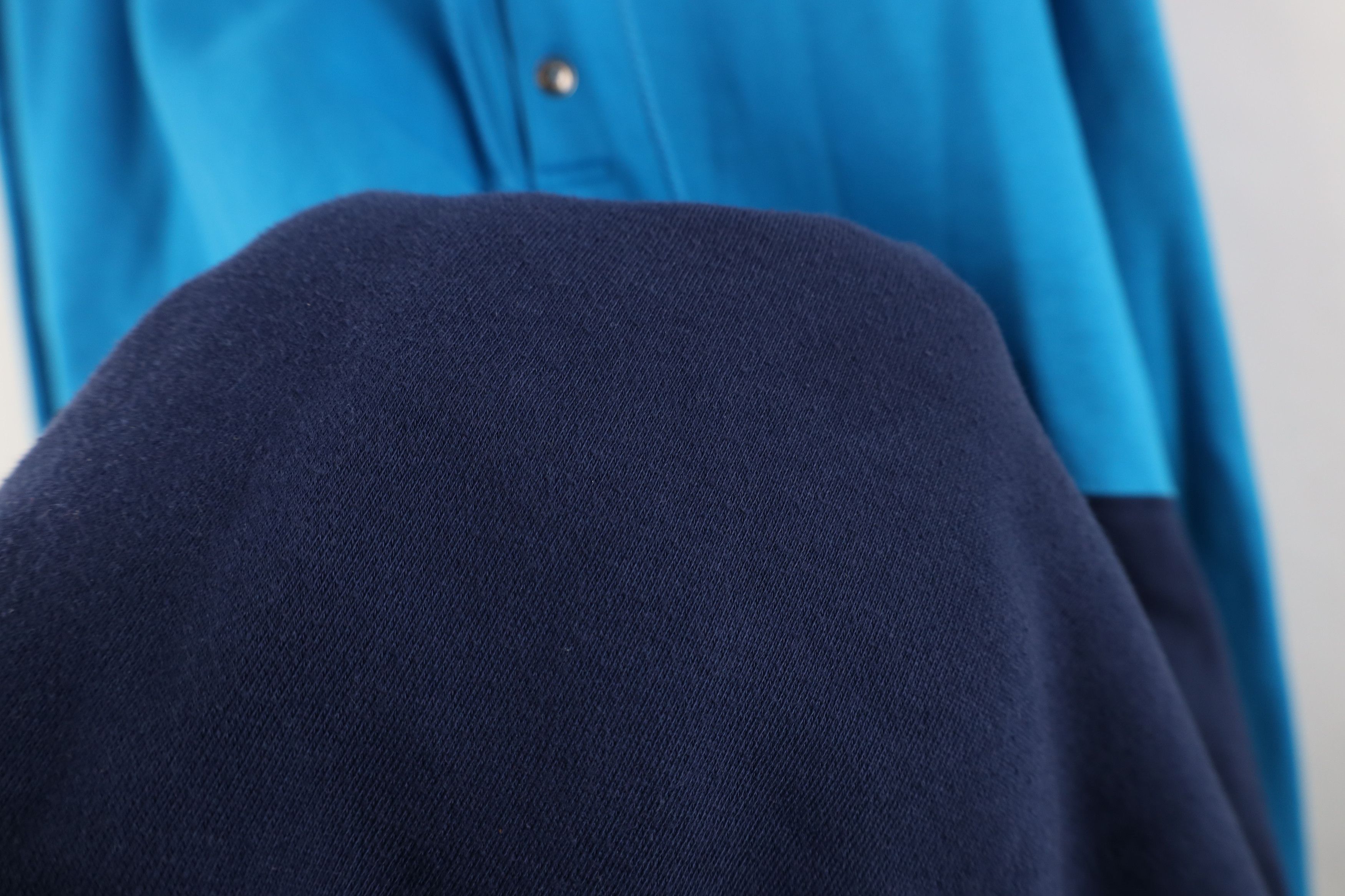 Vintage Vintage 90s Streetwear Block Baggy Henley Sweatshirt Blue Size US XL / EU 56 / 4 - 7 Thumbnail