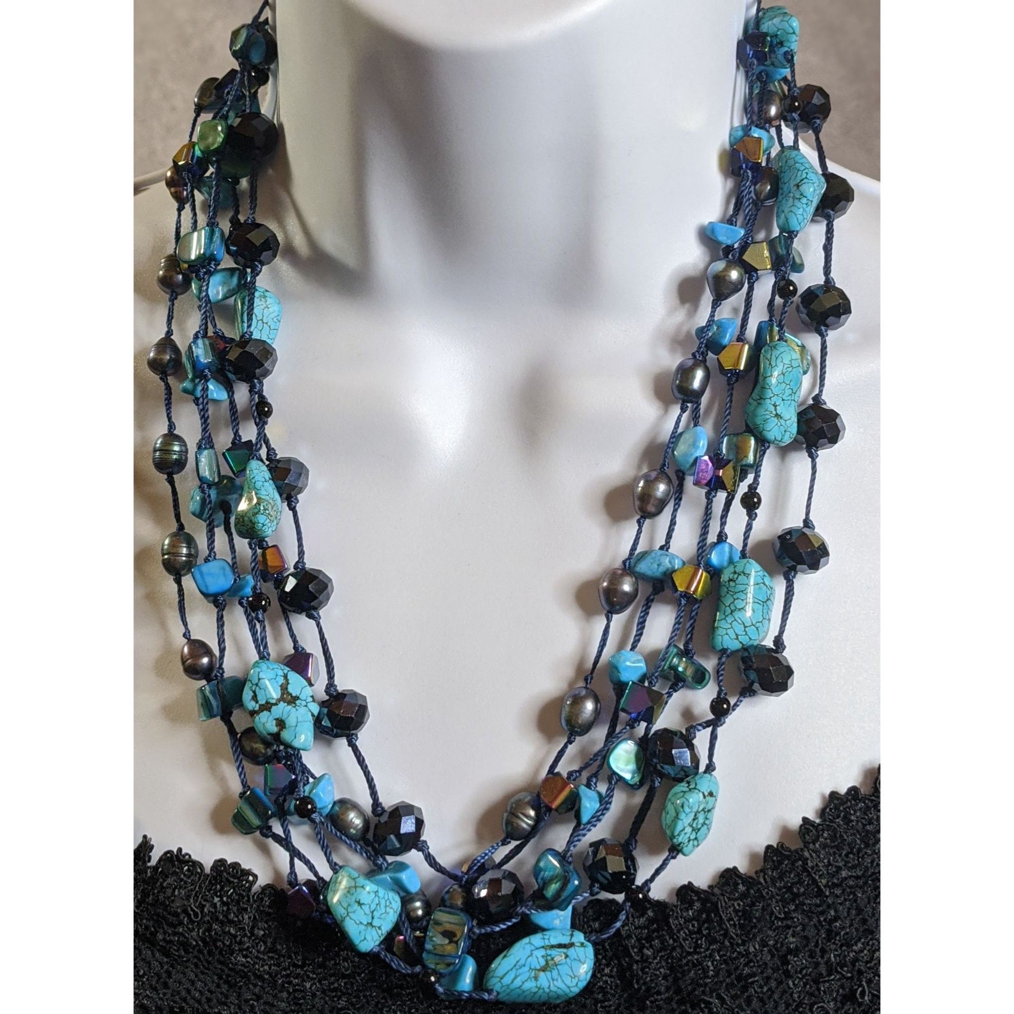 Other Bohemian Turquoise Pearl And Glass Multi-Strand Necklace Size ONE SIZE - 1 Thumbnail