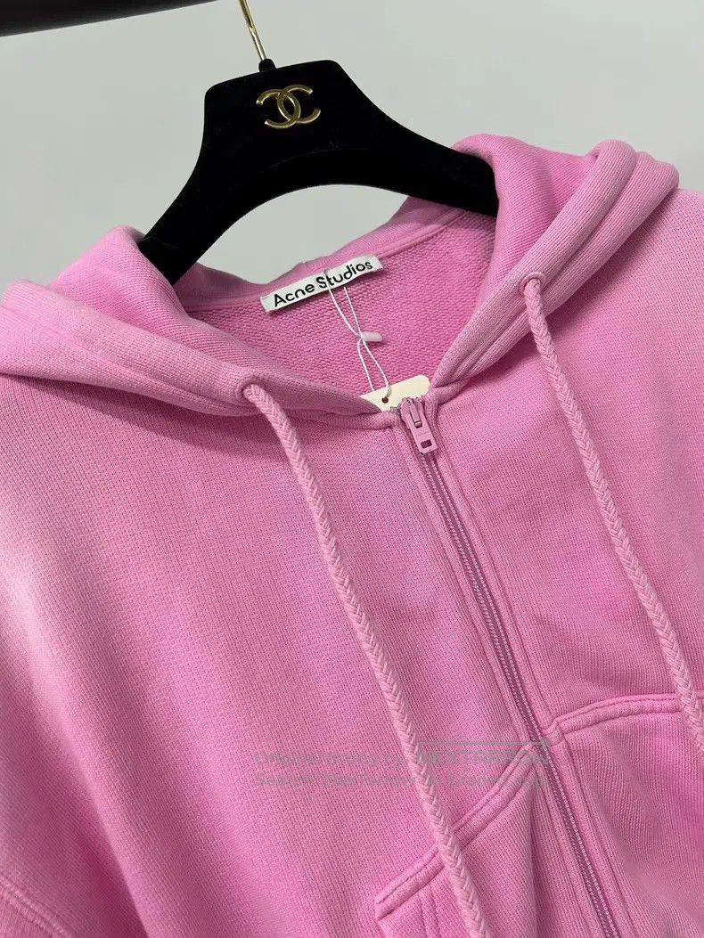 Acne Studios Acne Studios Pink Hooded Sweatshirt Long Sleeve Top Size US XXS / EU 40 - 3 Thumbnail
