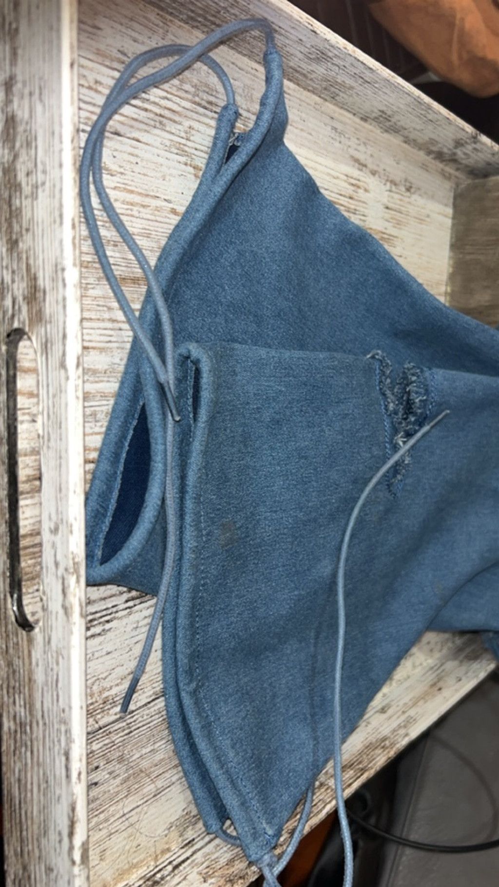 Other Wild Diva Blue Denim Distressed Over the Knee Boots Size 6.5 Size US 6 / IT 36 - 5 Thumbnail