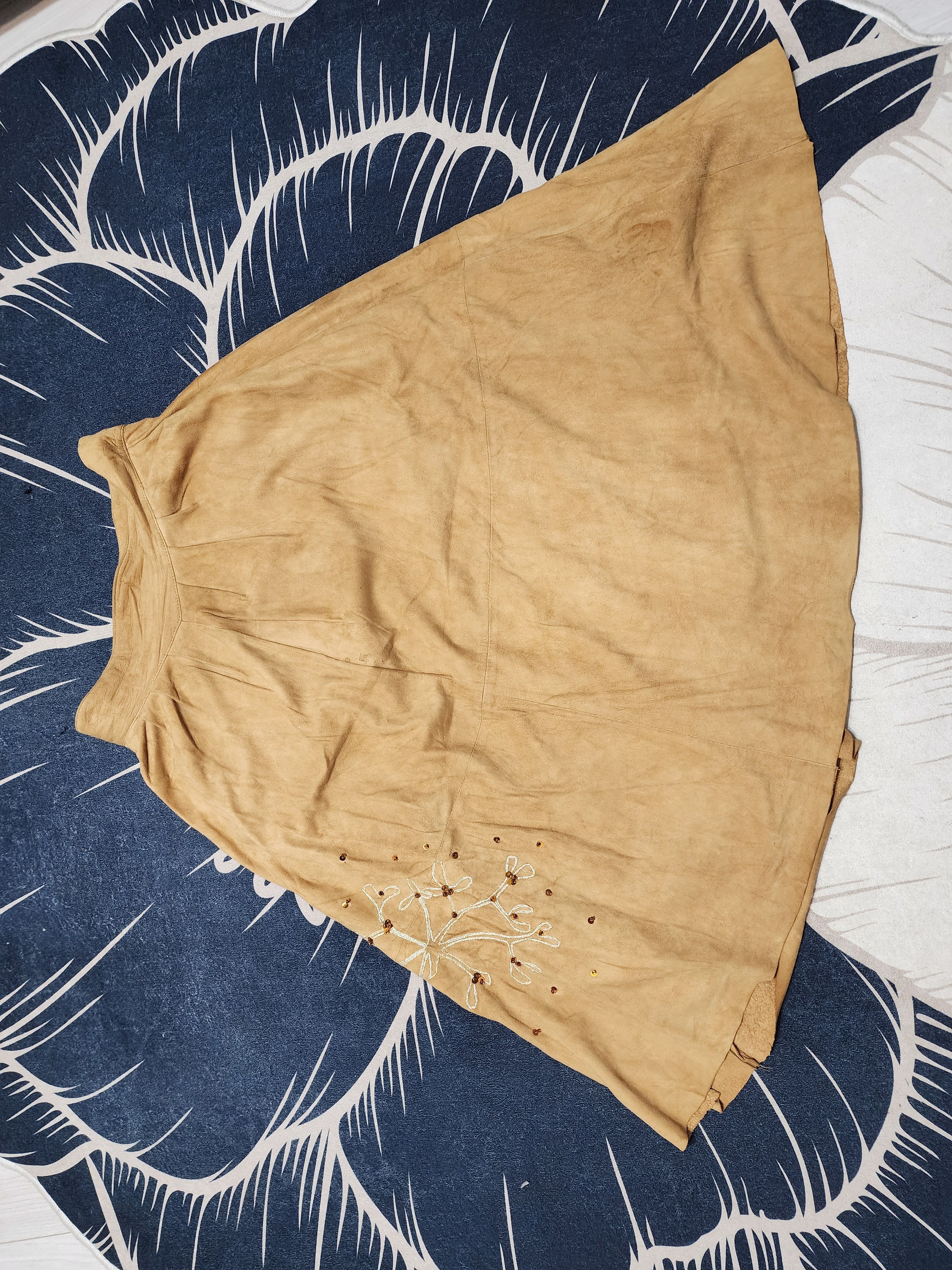Other Brown Flared Leather Skirt with Pockets. Size 28" / US 6 / IT 42 - 7 Thumbnail